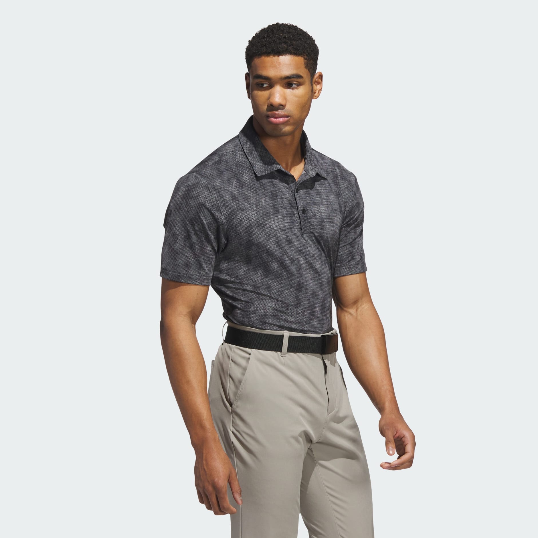 Clothing - Ultimate365 Textured Print Polo Shirt - Black
