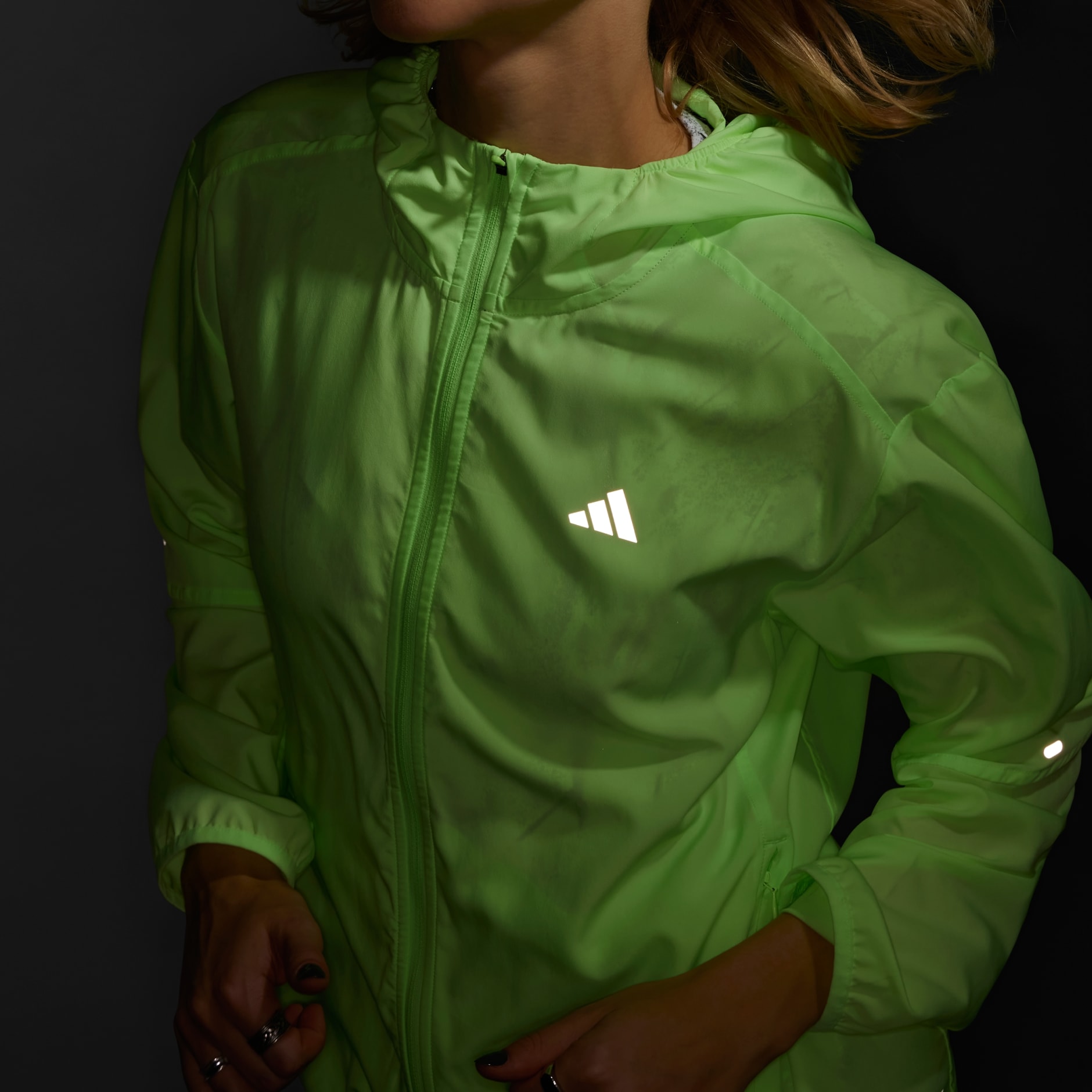 Women s Clothing Run It Jacket Green adidas Saudi Arabia