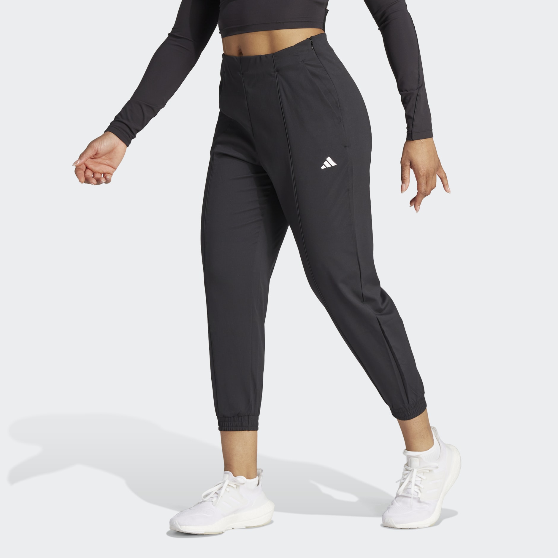 Adidas womens aeroready train essentials minimal branding woven joggers, pants, Training