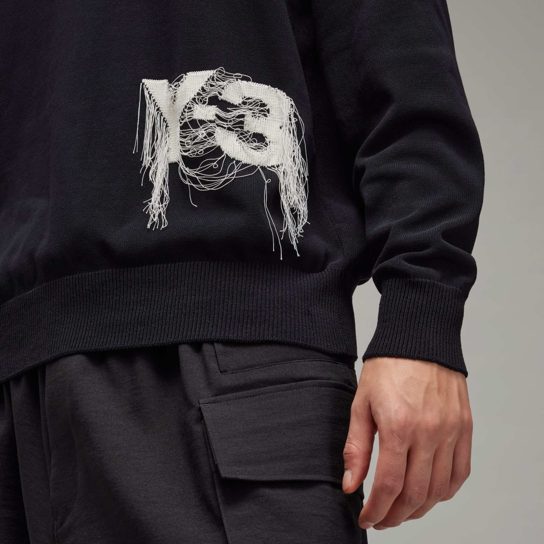 Y-3 Logo Knit Crew Sweatshirt