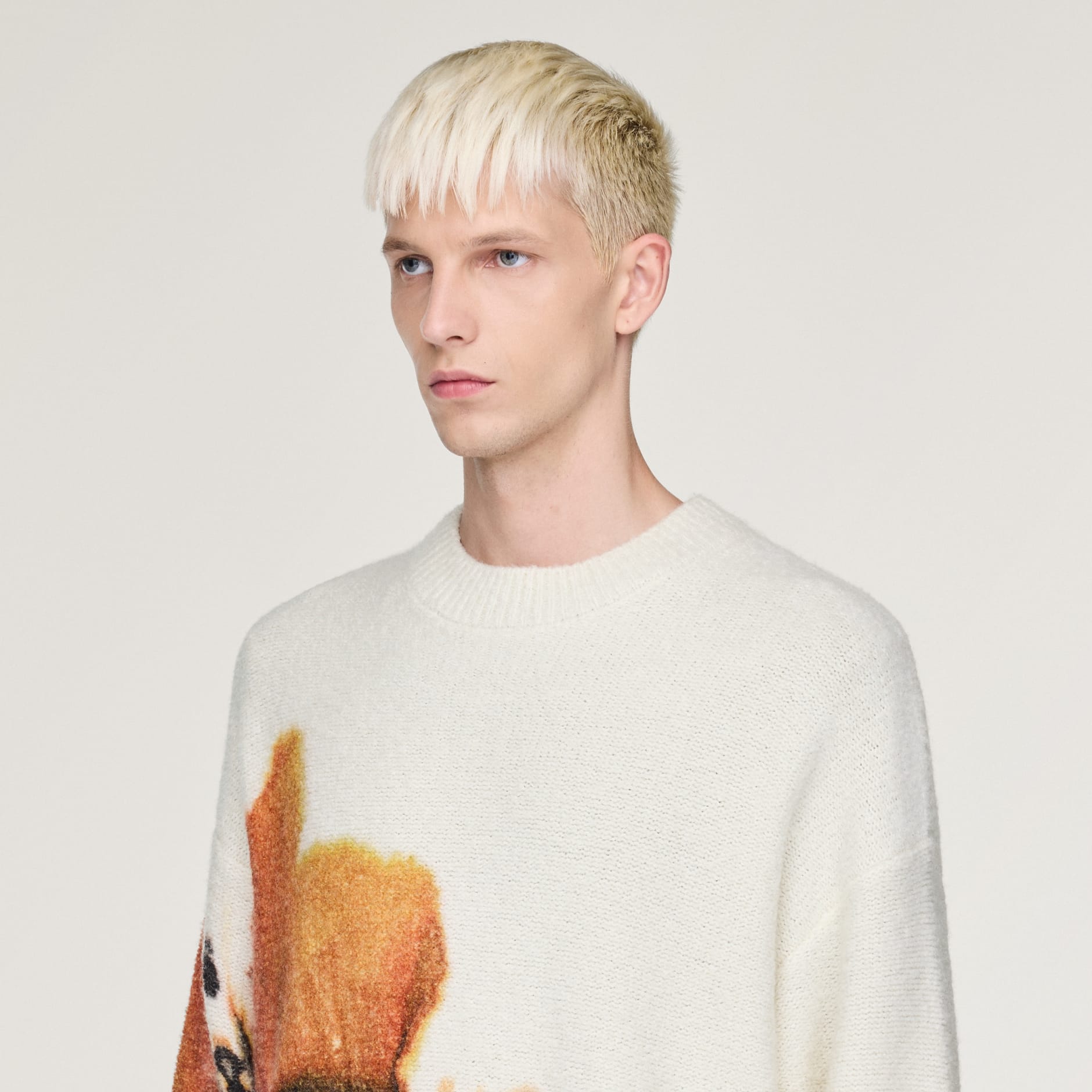 Tricou tricotat Y-3 AOP cu guler rotund