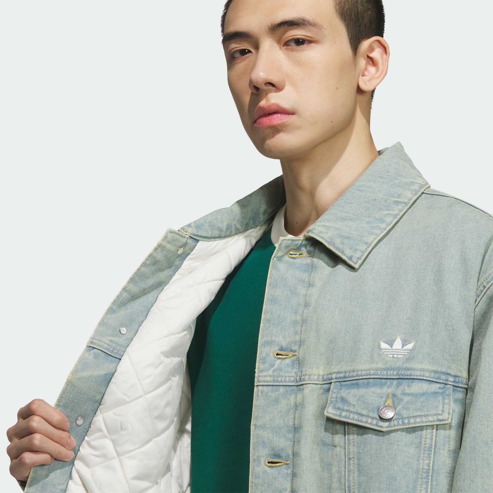 WASHED DENIM PADDED JACKET