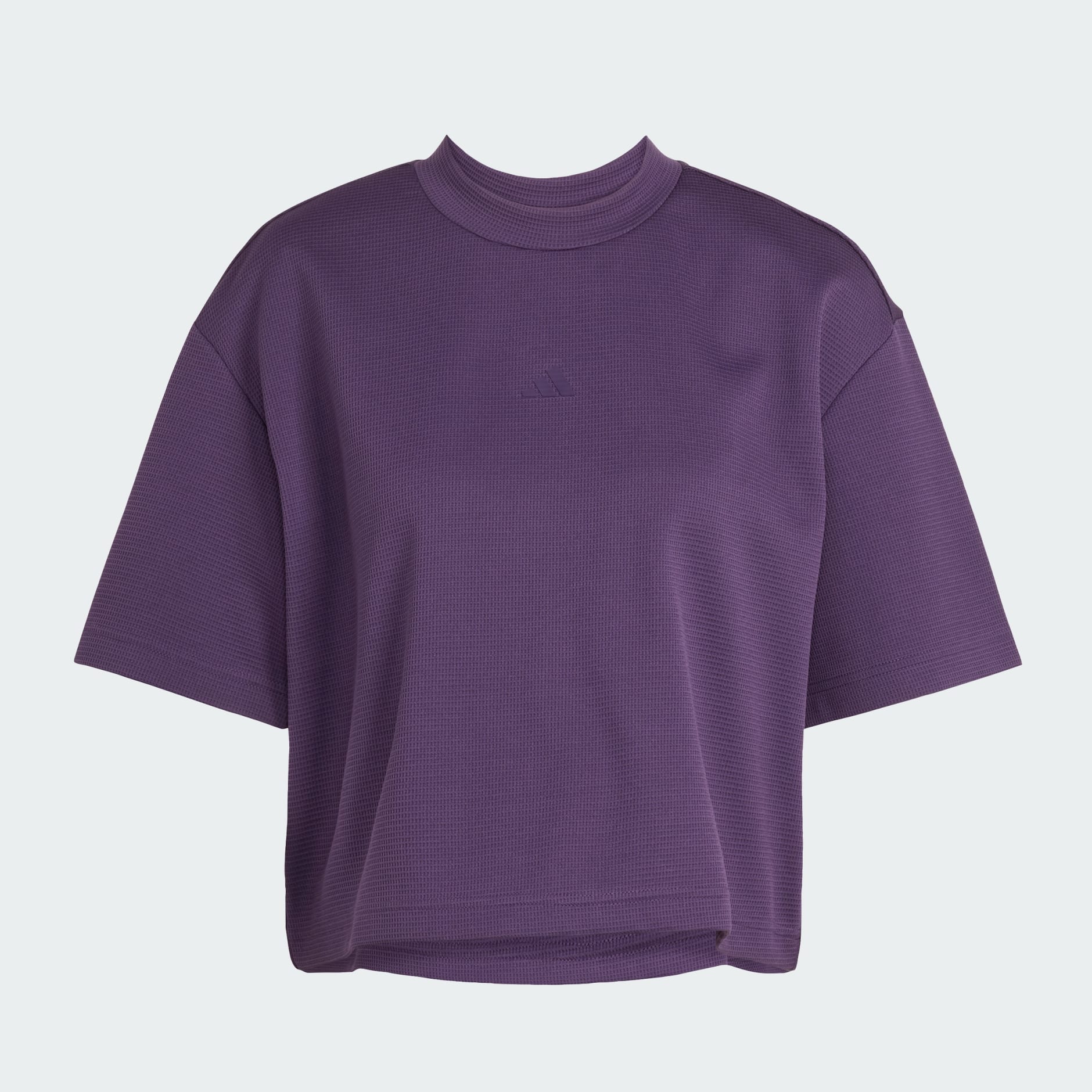 CLOTHING - Yoga Motion Waffle Tee - Purple | adidas Oman