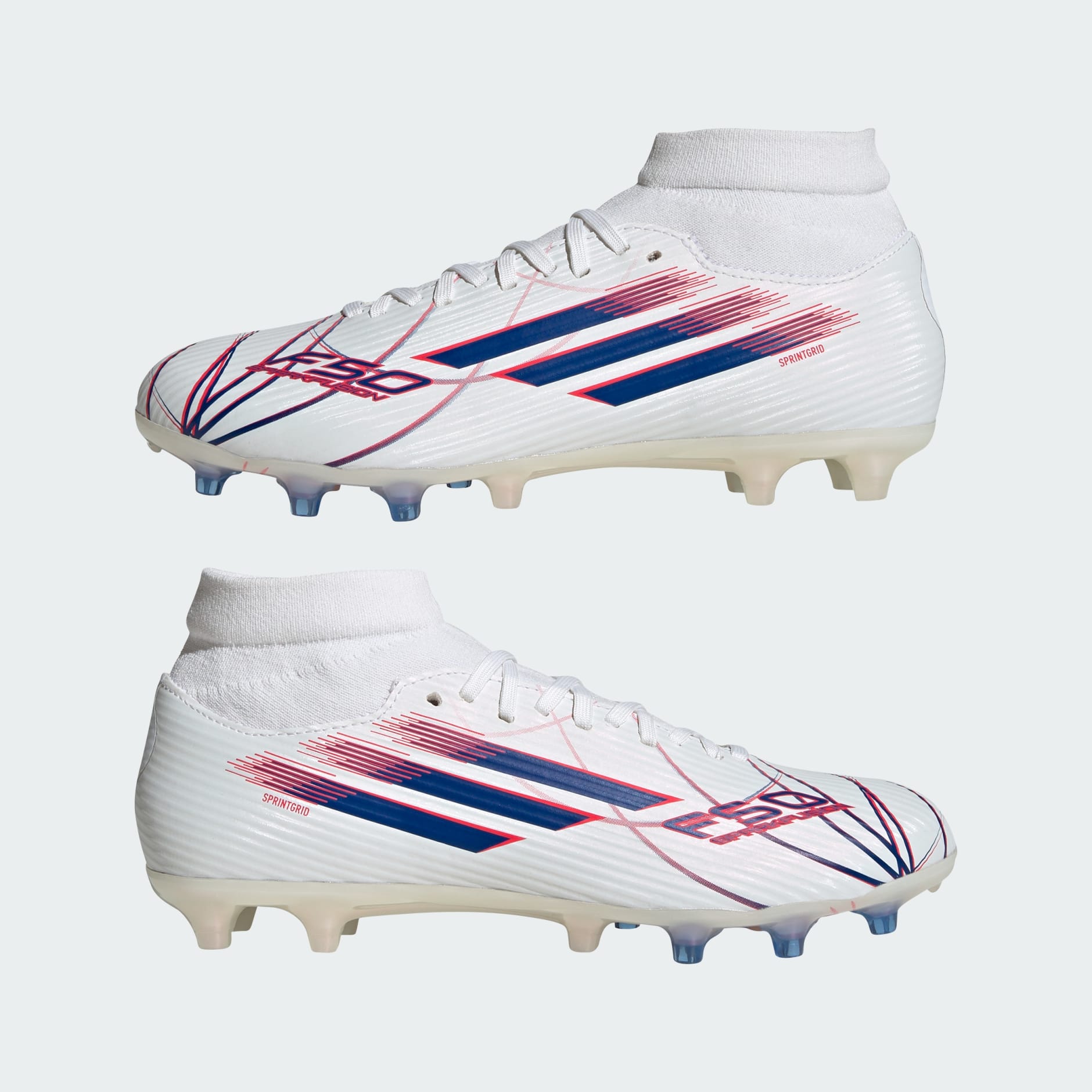 Ghete de fotbal F50 SPARKFUSION LEAGUE cu guler mediu pentru teren dur/gazon artificial pentru femei