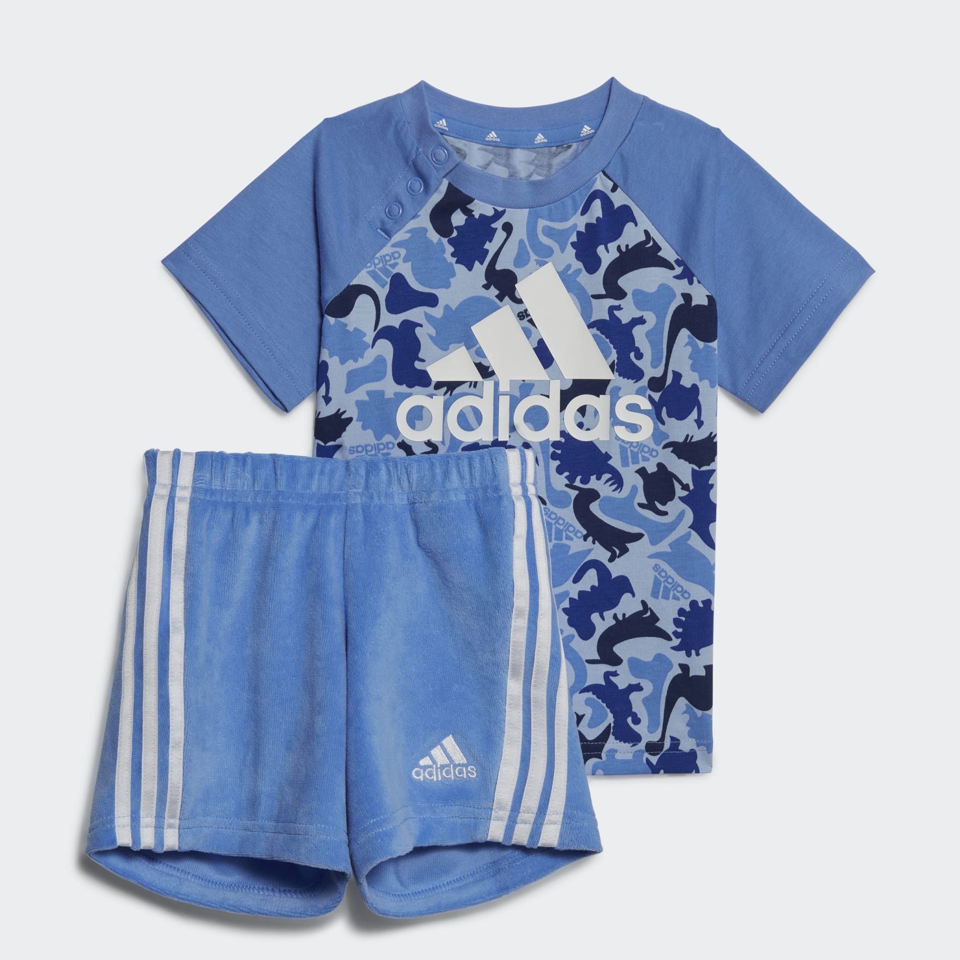 Tee Set adidas Short - | Allover Clothing - Blue Oman Dino Print Kids Camo and