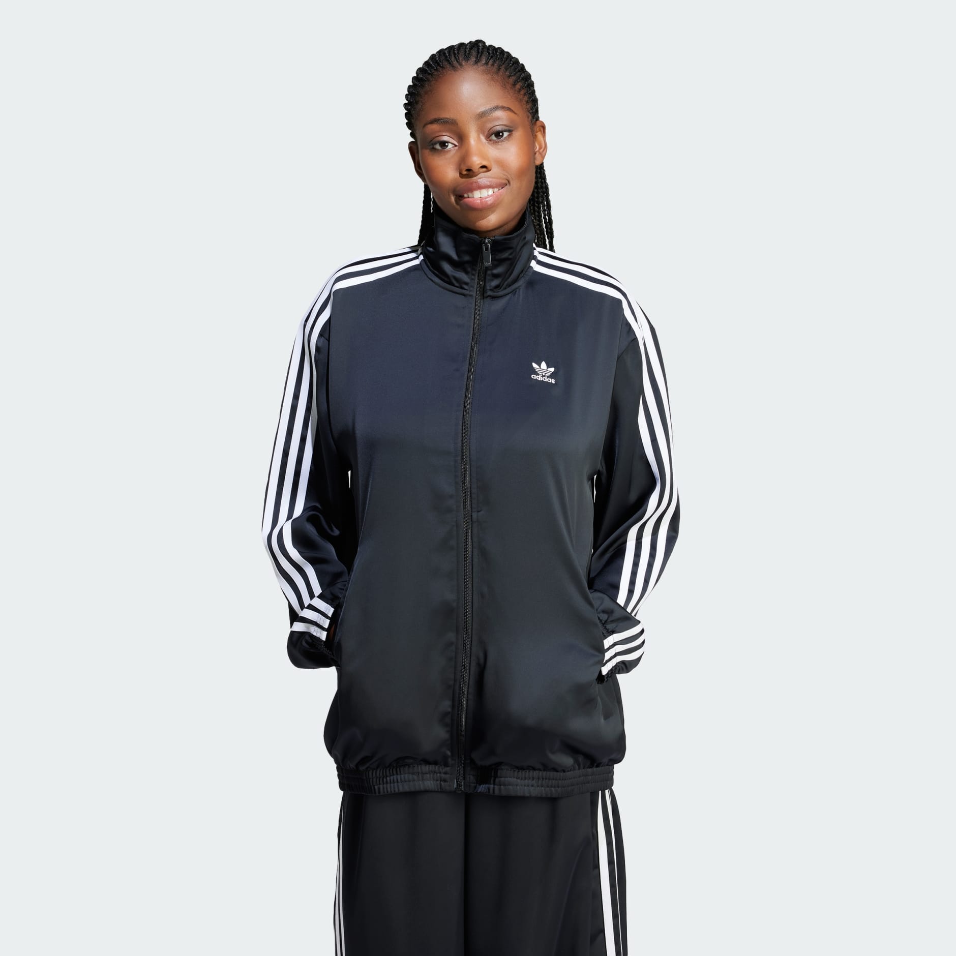 Adidas satin track jacket online