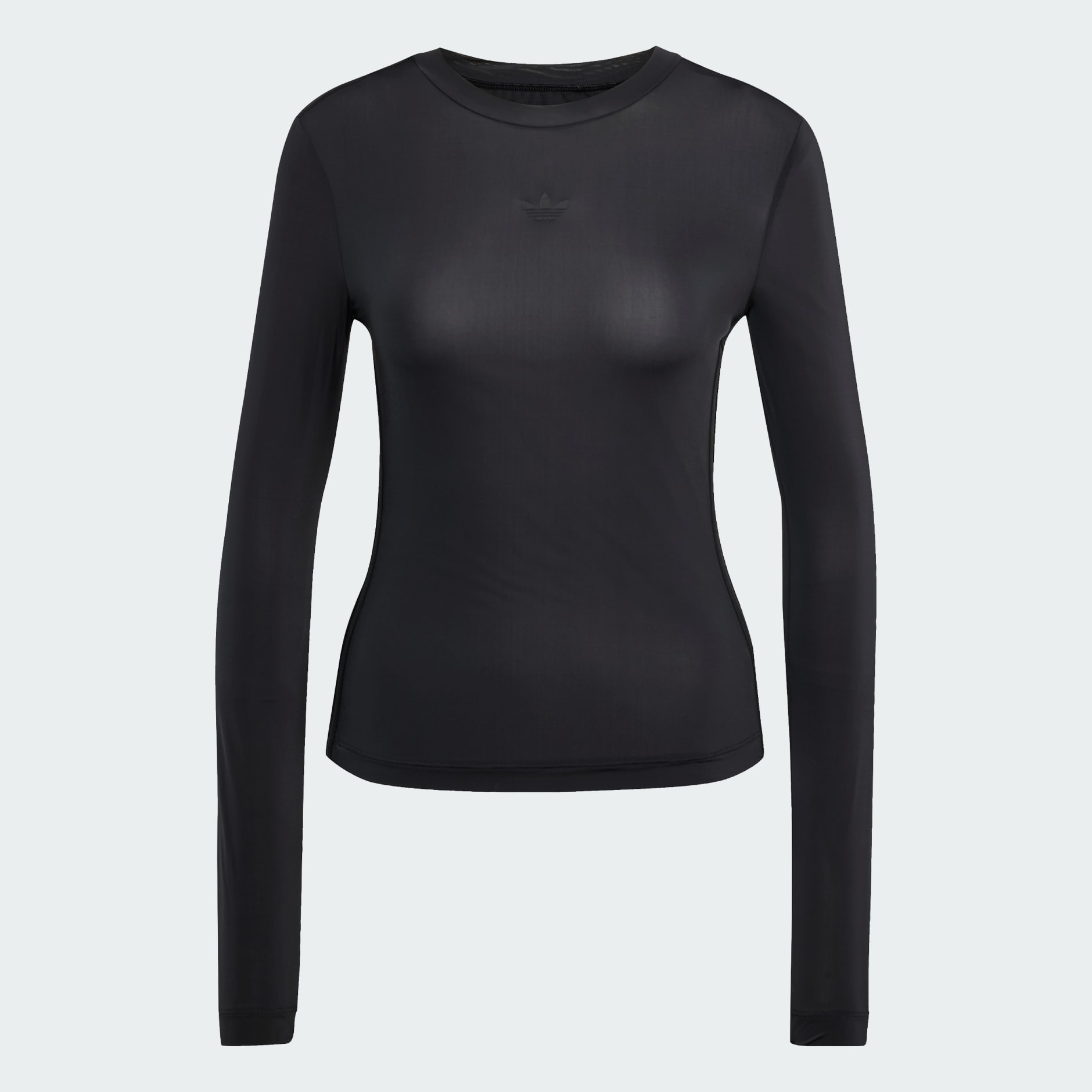 adidas Adicolor Sheer 3-Stripes Long Sleeve Tee - Black