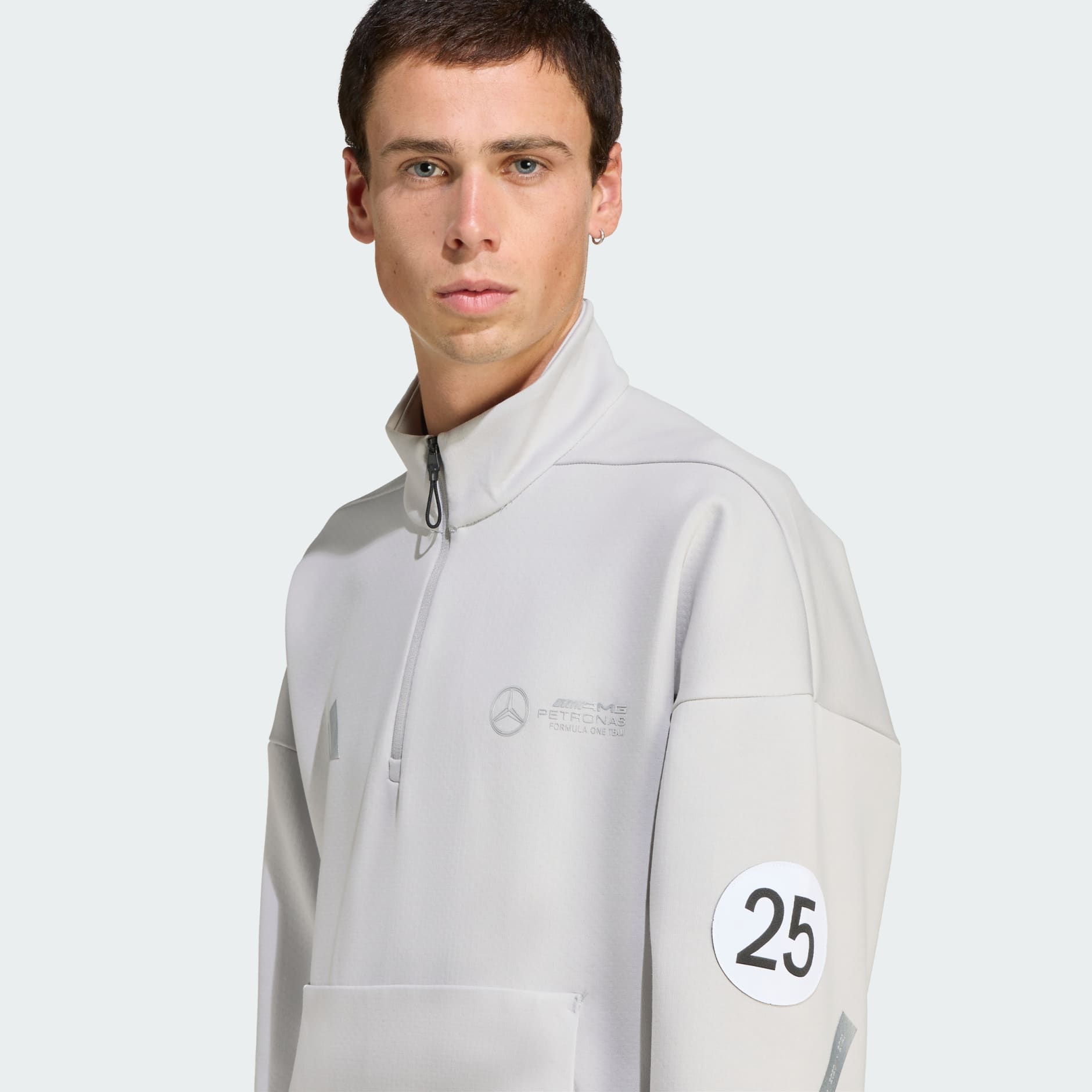 Hanorac Mercedes - AMG Petronas Formula One Team Silver Arrows cu fermoar 1/2