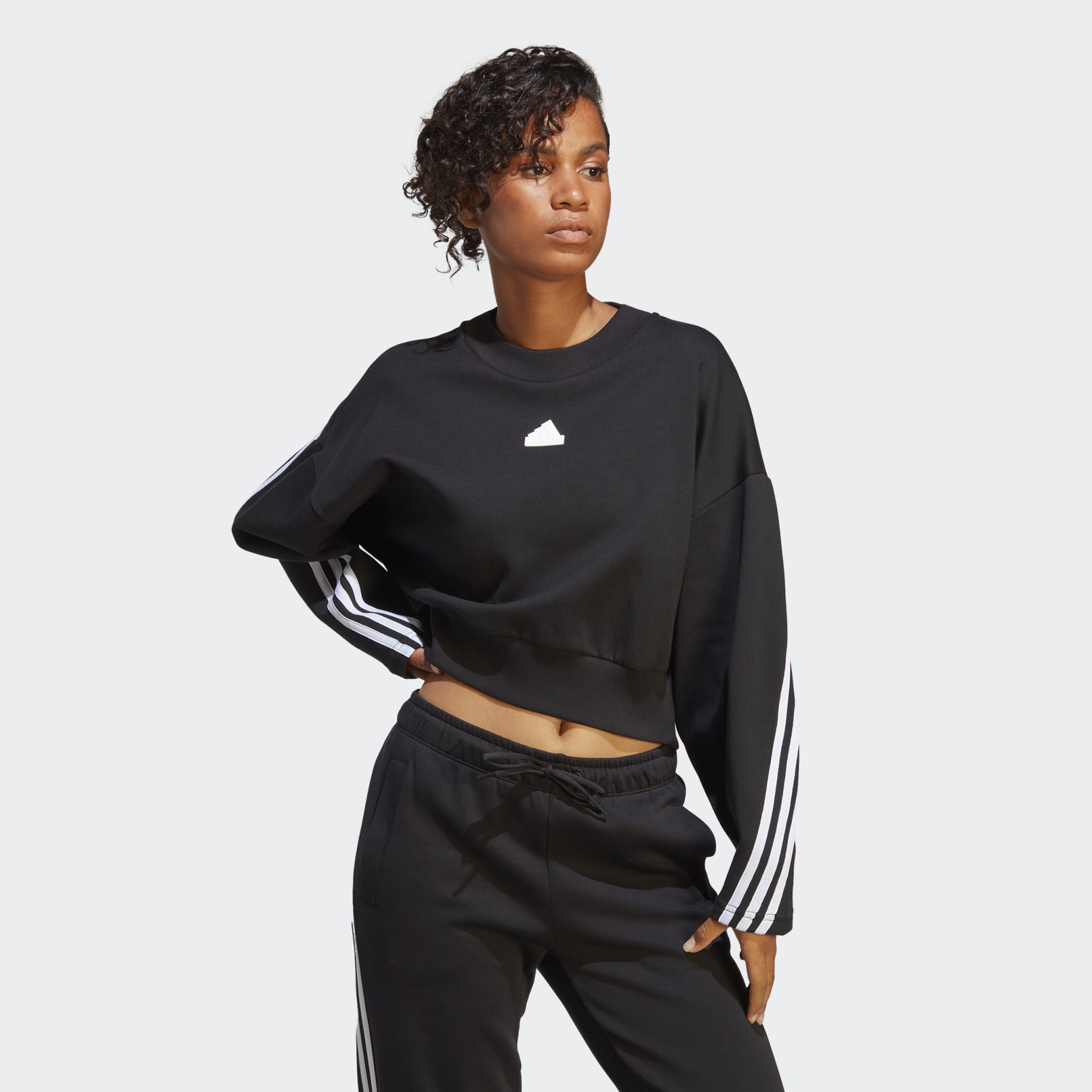 Women's Clothing - Future Icons 3-Stripes Sweatshirt - Black | adidas Egypt
