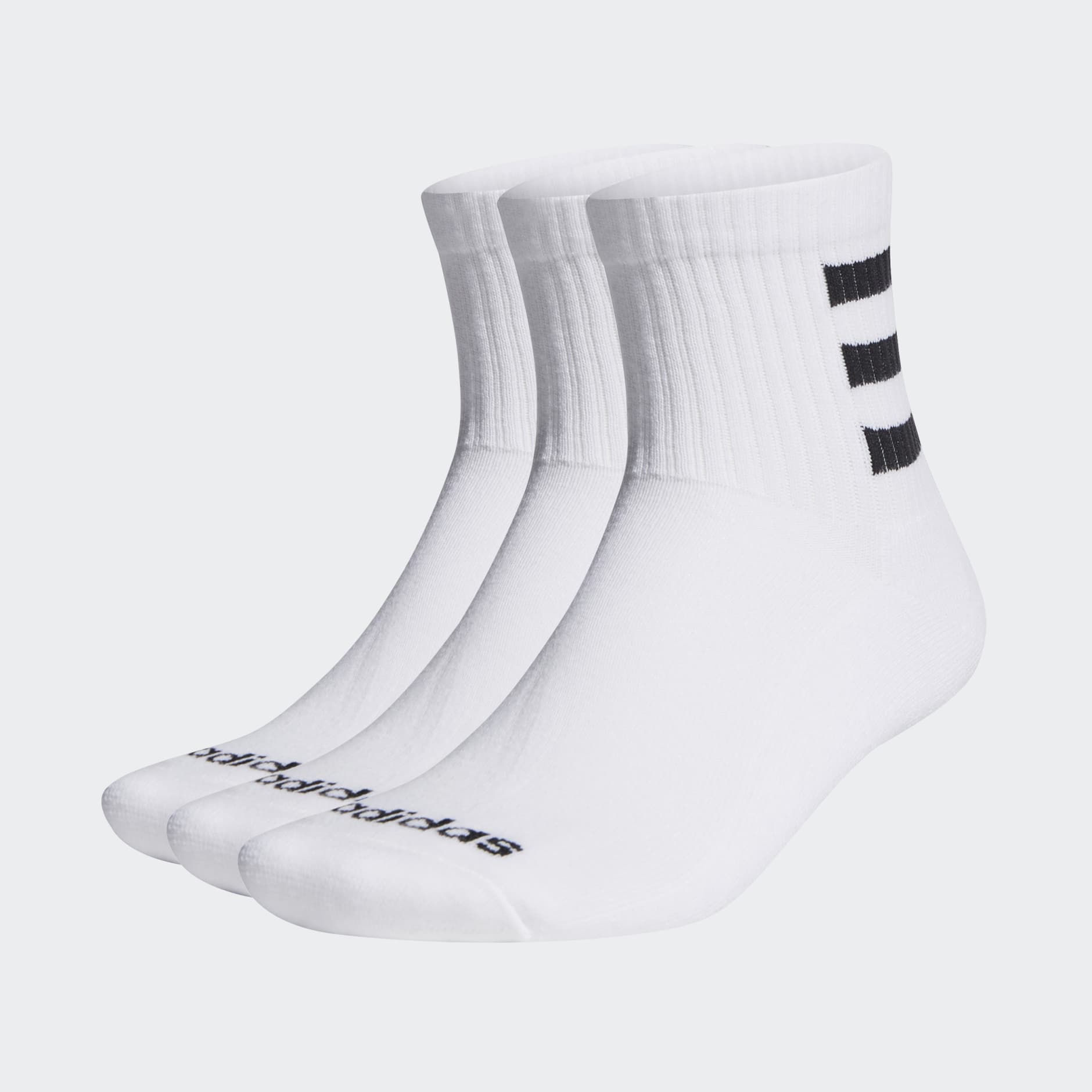 Half-Cushioned 3-Stripes Quarter Socks 3 Pairs
