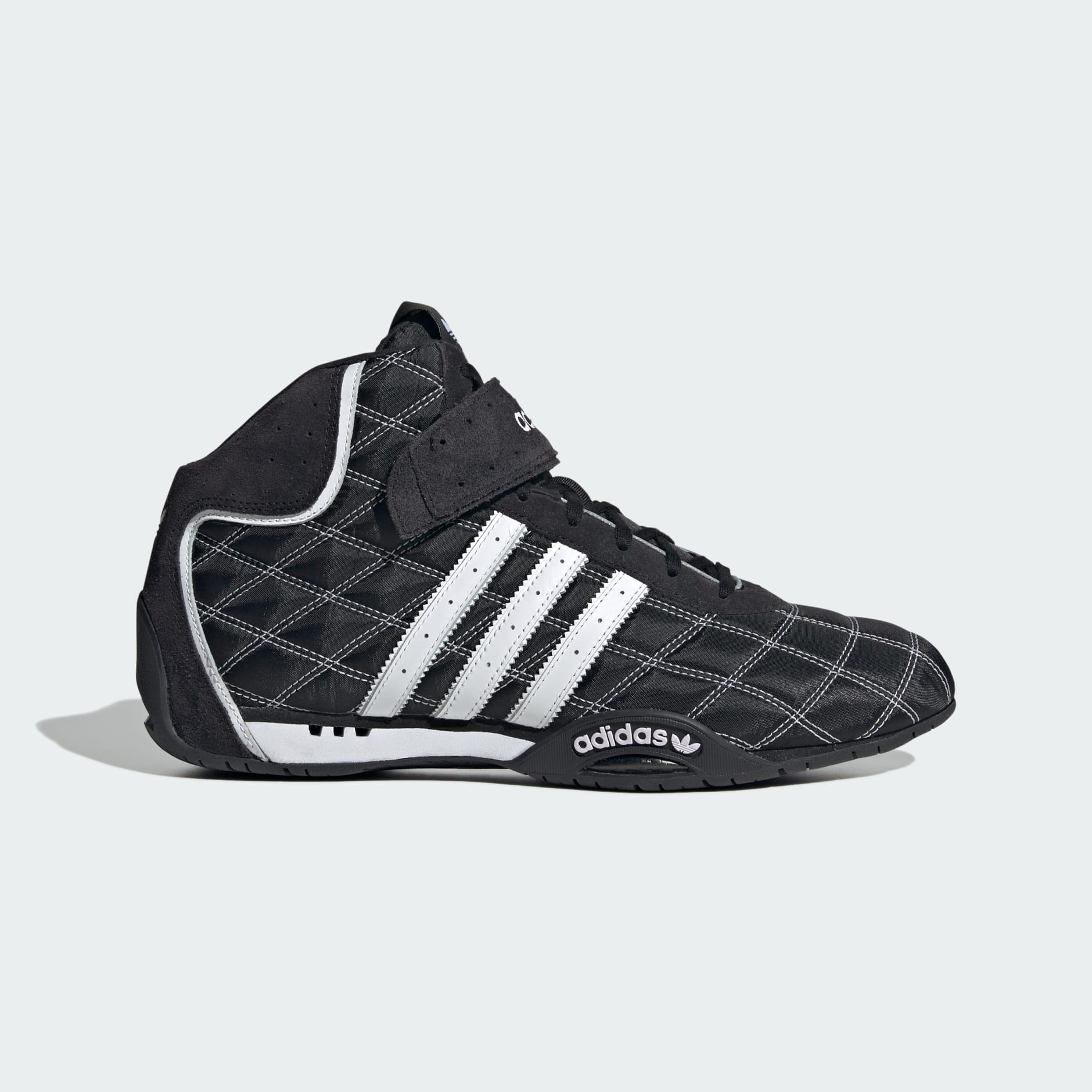 Adidas superstar black and white high top best sale