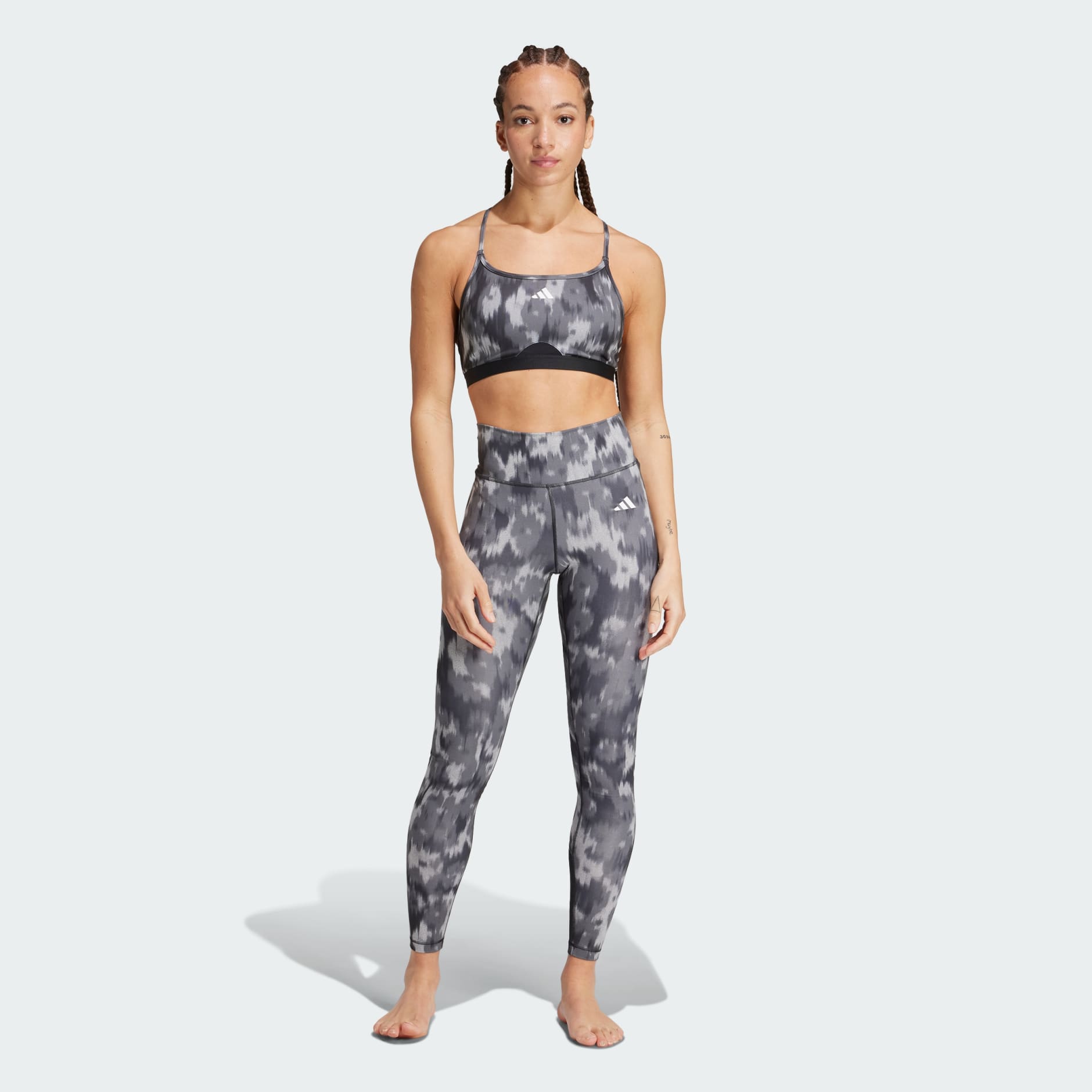 Clothing Optime Essentials Allover Print Flower Tie Dye Leggings Black adidas South Africa