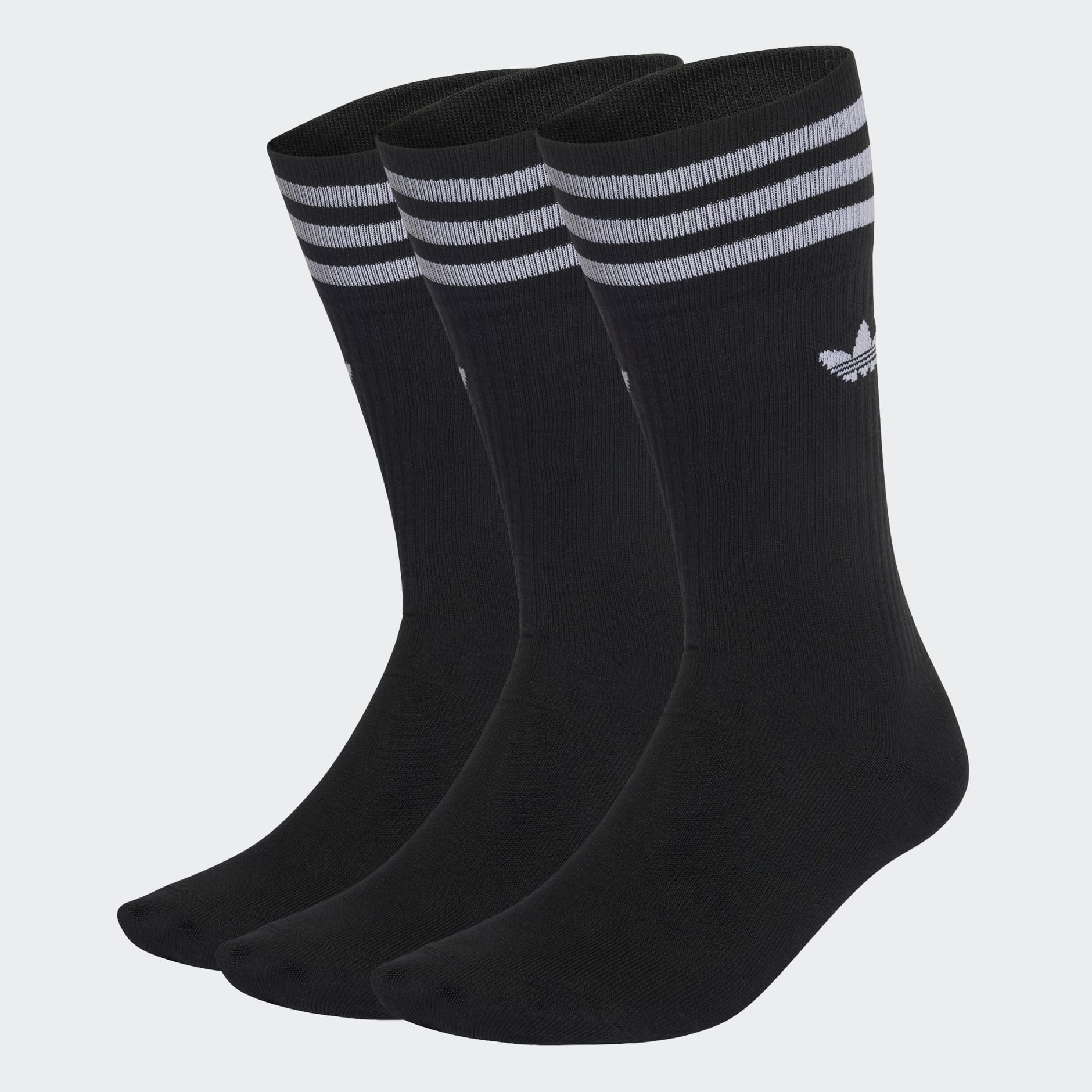 adidas Solid Crew Socks 3 Pairs - Black
