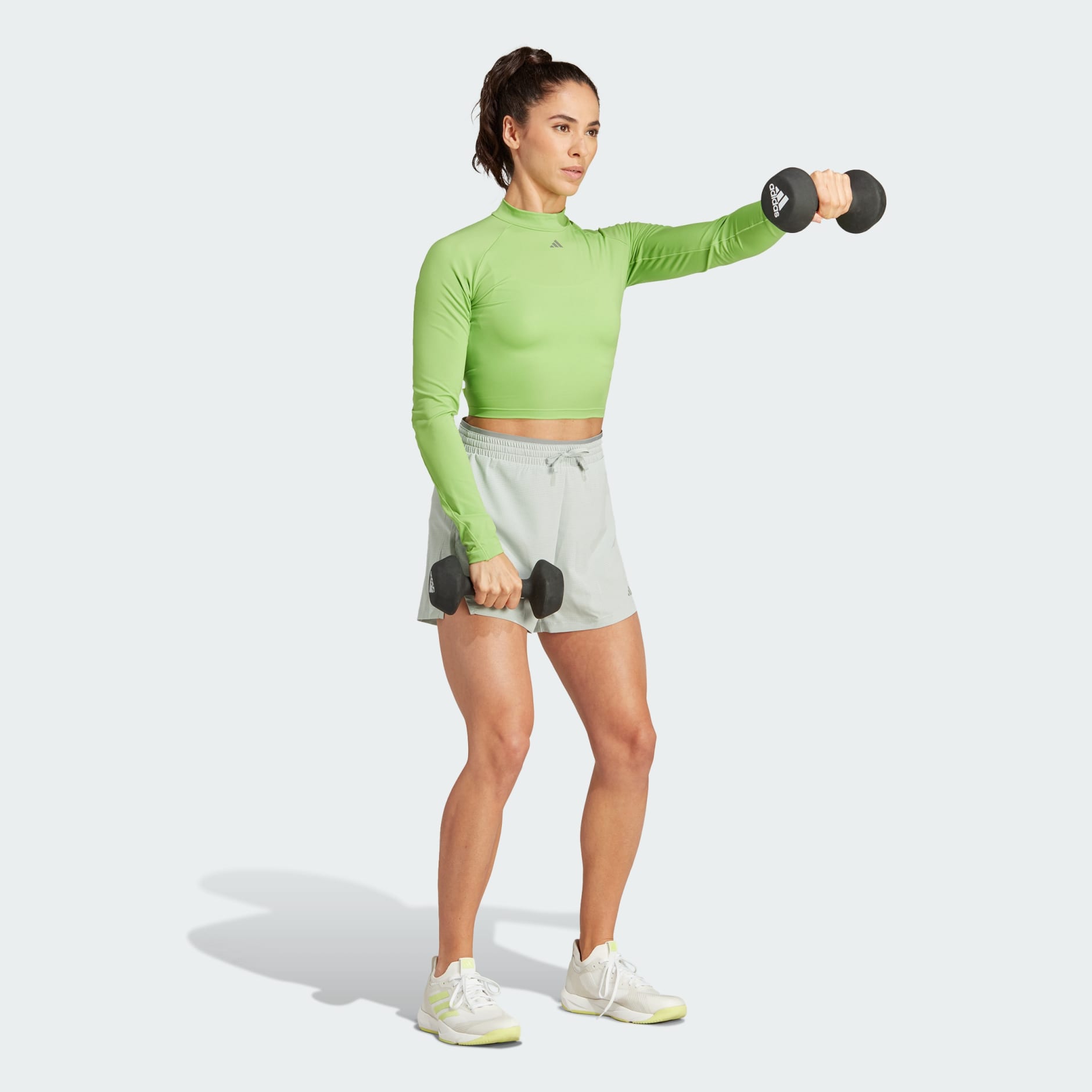 adidas HIIT HEAT.RDY Long Sleeve Crop Tee - Green