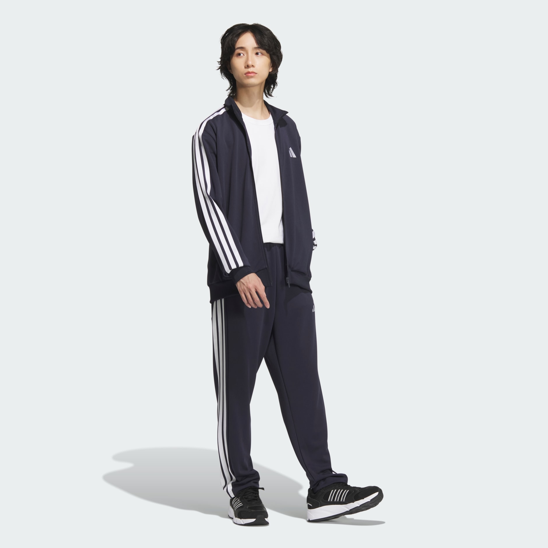 3-Stripes Regular Fit Double Knit Track Jacket - Blue 3-Stripes Regular Fit Double Knit Track Jacket - Blue