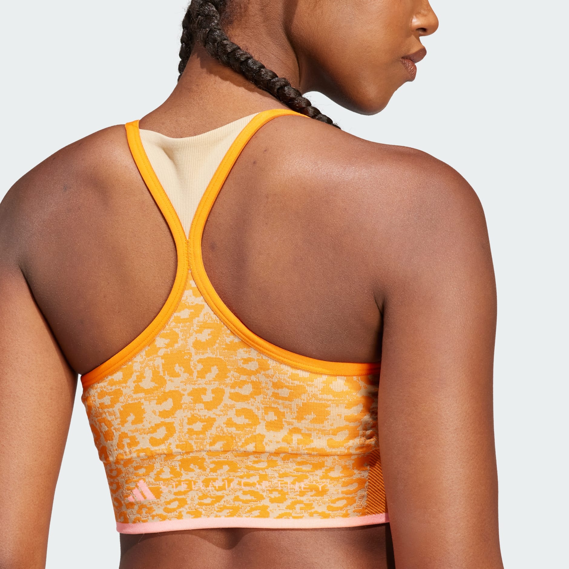 adidas adidas by Stella McCartney TrueStrength Seamless Medium-Support Yoga Sports  Bra - Orange