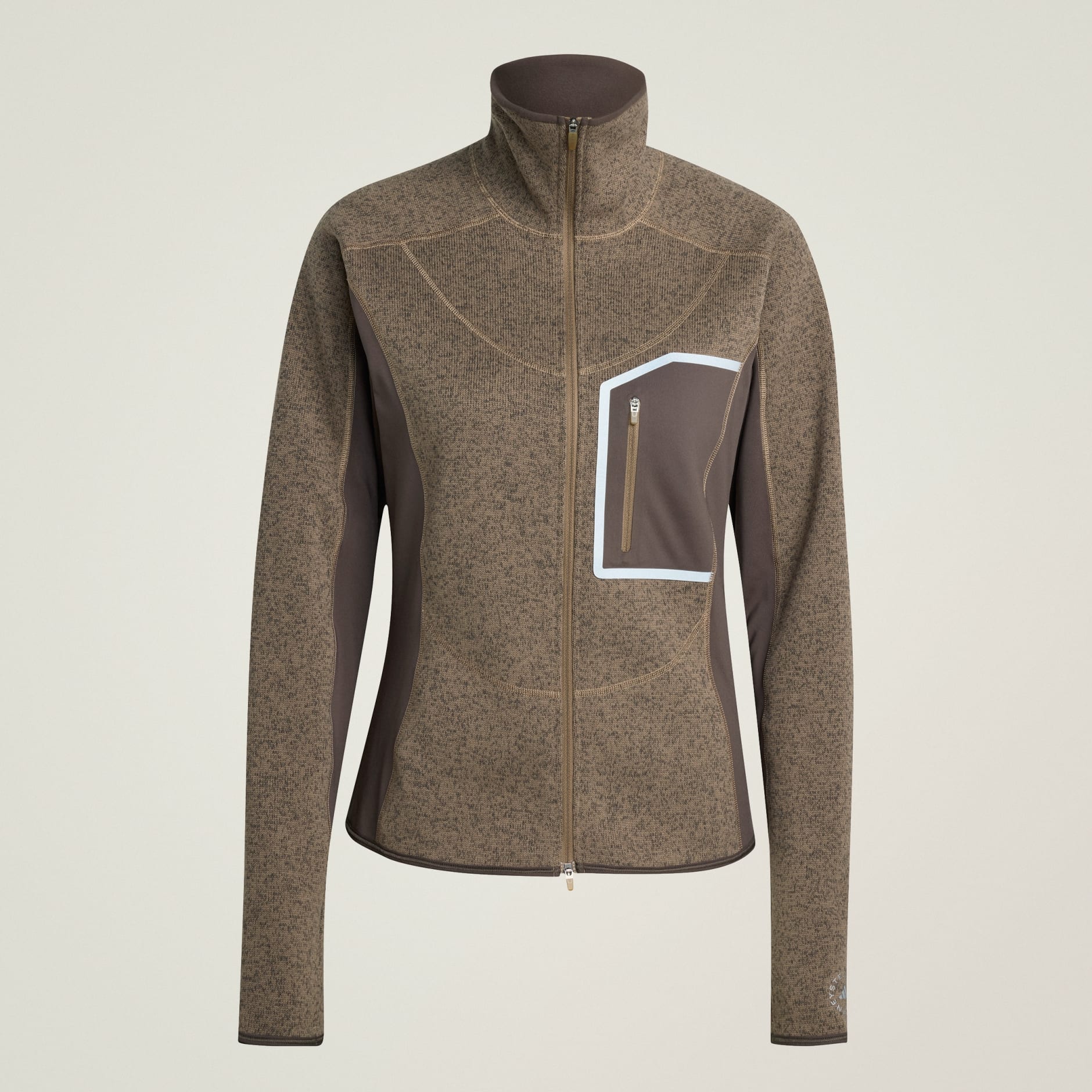 Strat intermediar de alergare adidas by Stella McCartney CLIMAWARM cu fermoar de sus p&acirc;nă jos