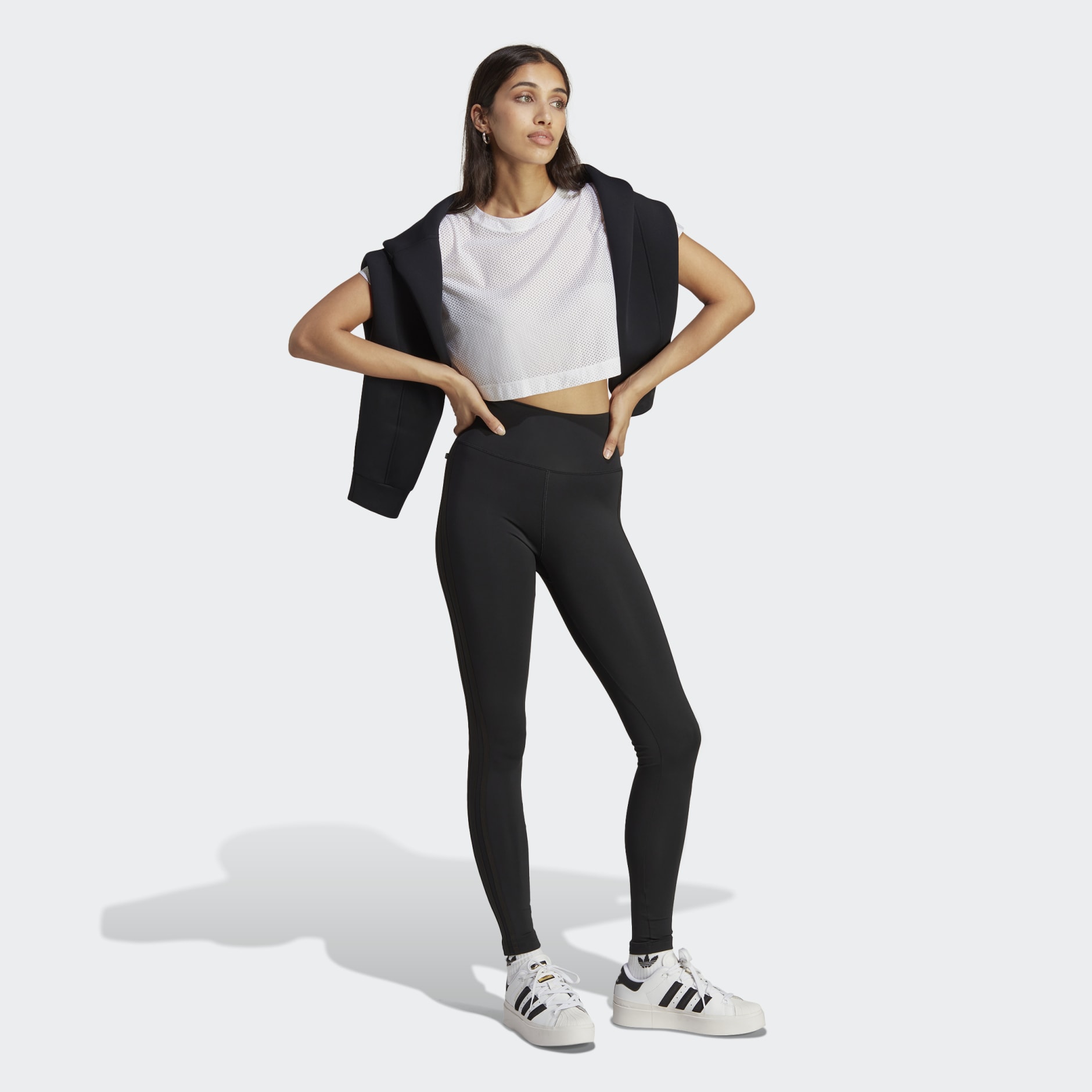 Adidas: Girls 3 Stripe Leggings - Size 5-6Y | Girl's | at Mighty Ape NZ