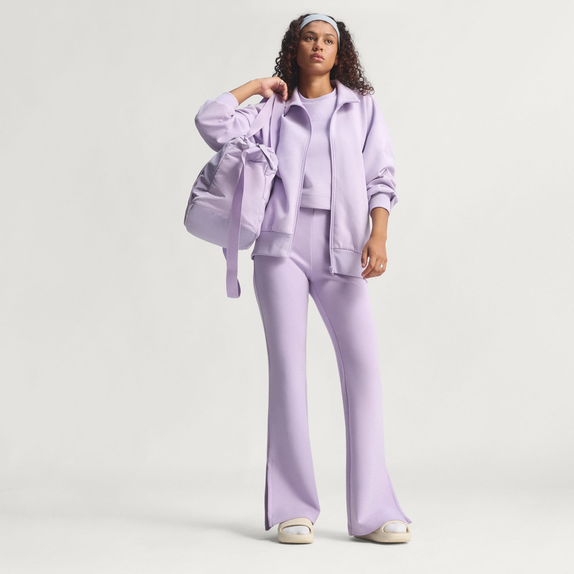 CLOTHING - Soft Lux Loose Full-Zip - Purple | adidas Oman