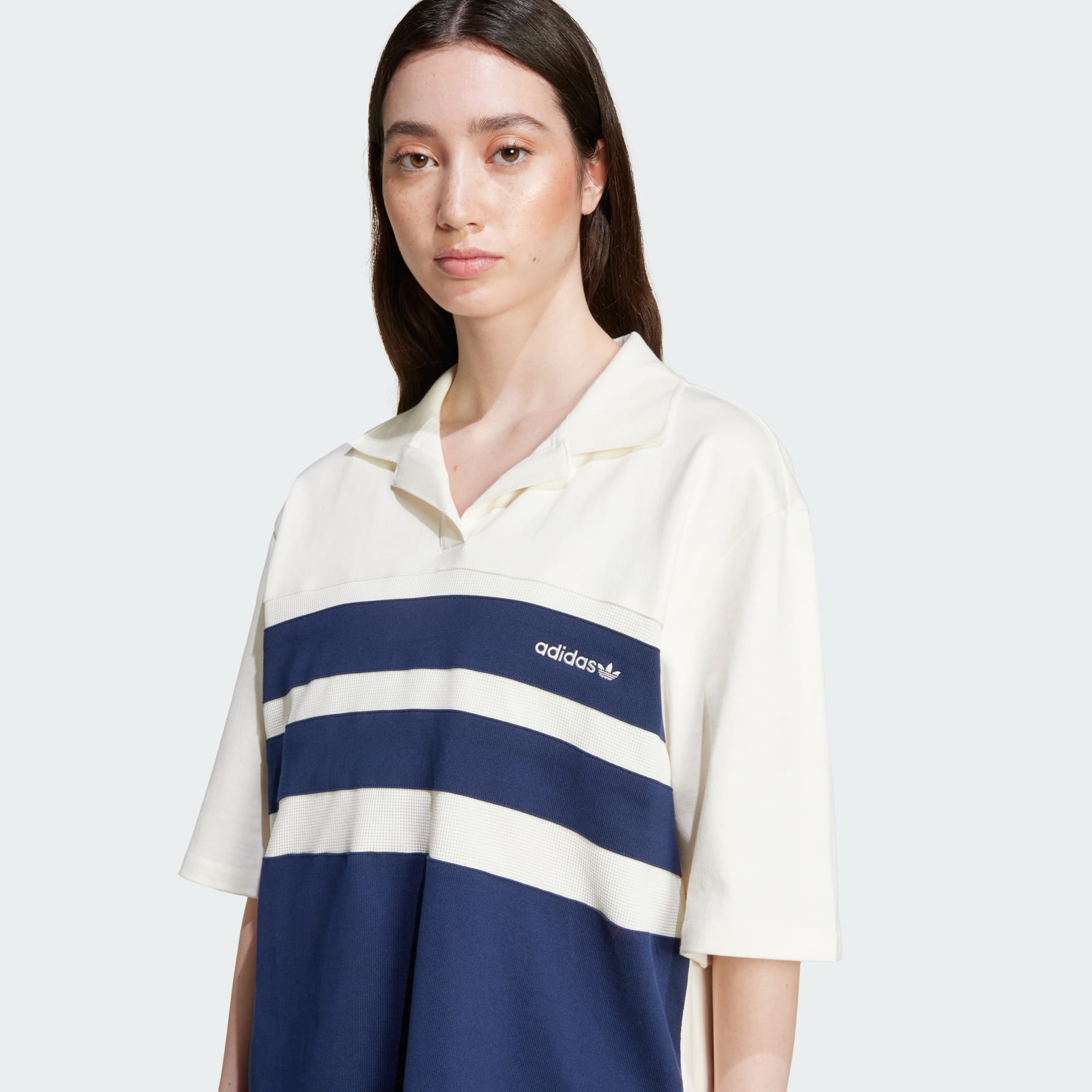 Clothing - Oversized Short Sleeve Polo Shirt - White