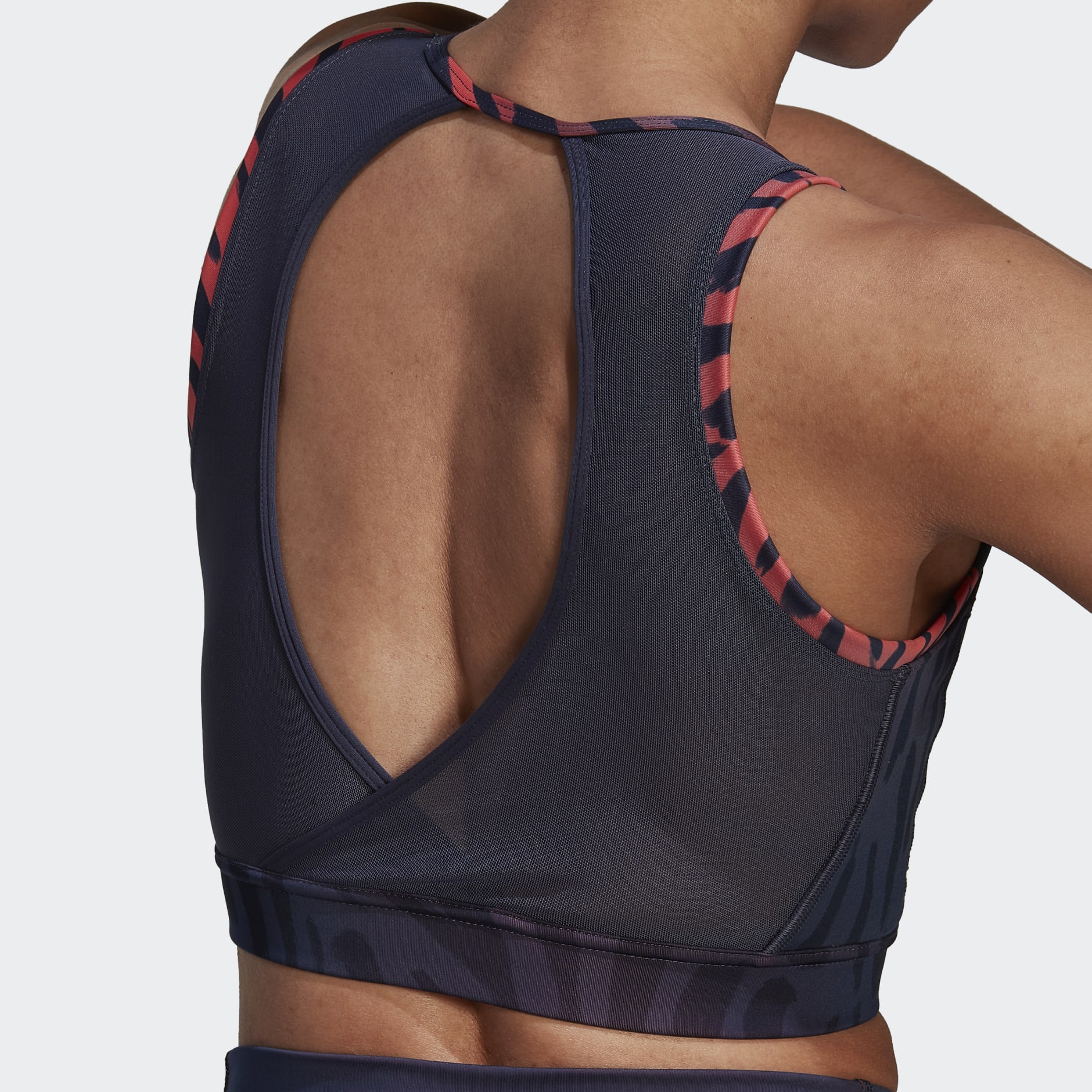 adidas Training Light-Support Long-Line Tiger-Print Bra