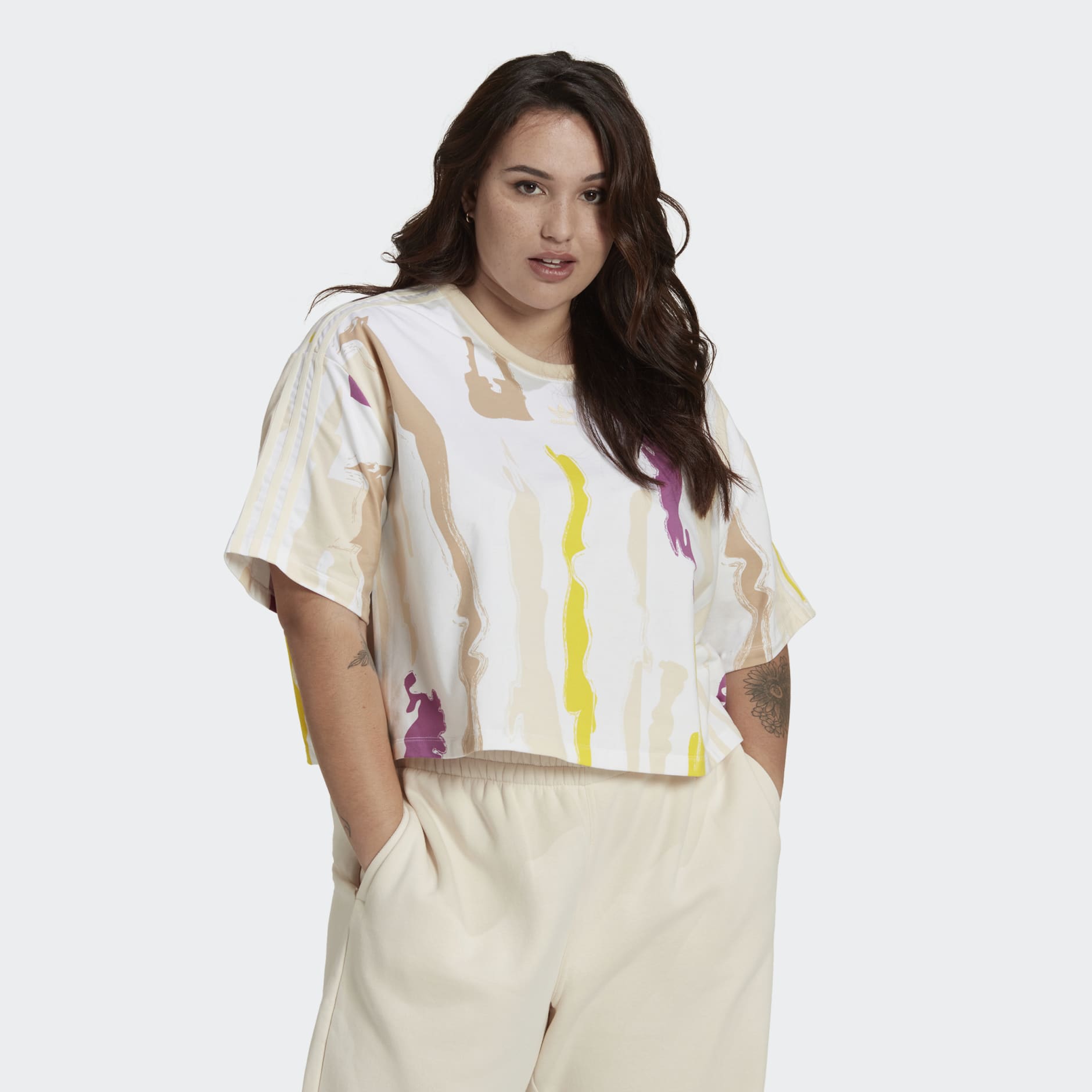 Thebe Magugu Allover Print Crop Tee (Plus Size)
