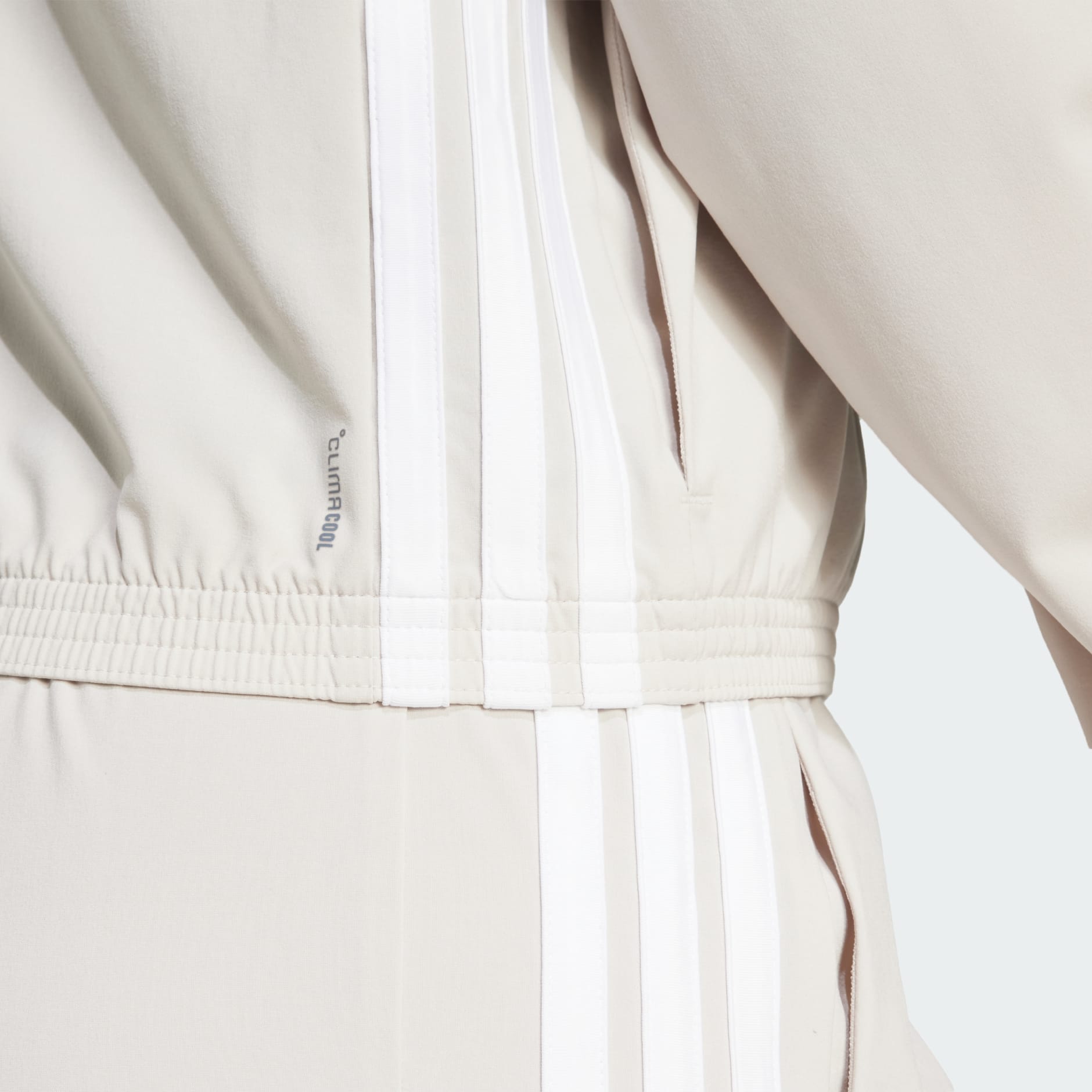 ◆adidas◆ Train Essentials 3S Woven Warm-up Jacket JE6173 Train Essentials 3-Stripes Woven Warm-Up Jacket - Beige