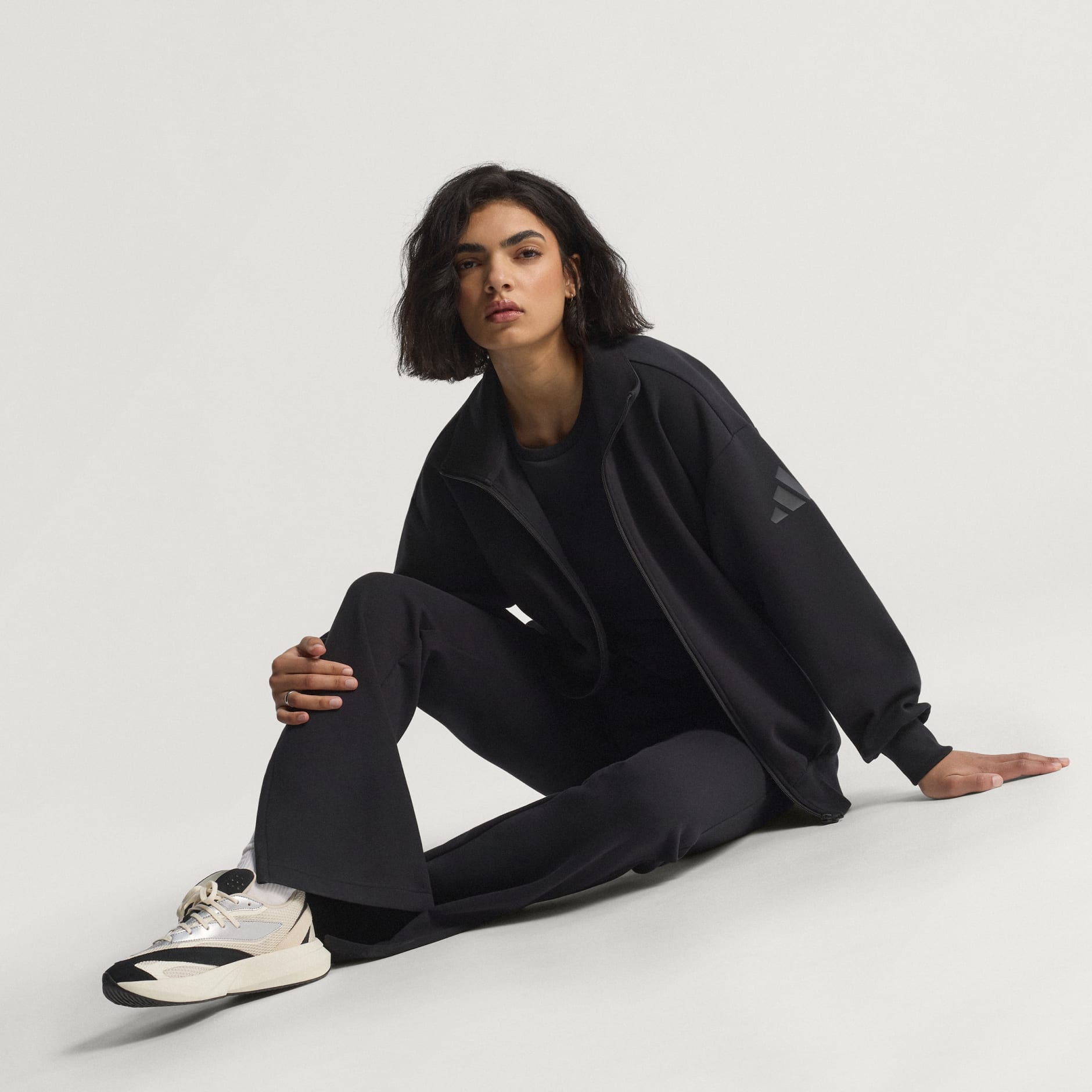 CLOTHING - Soft Lux Loose Full-Zip - Black | adidas Oman