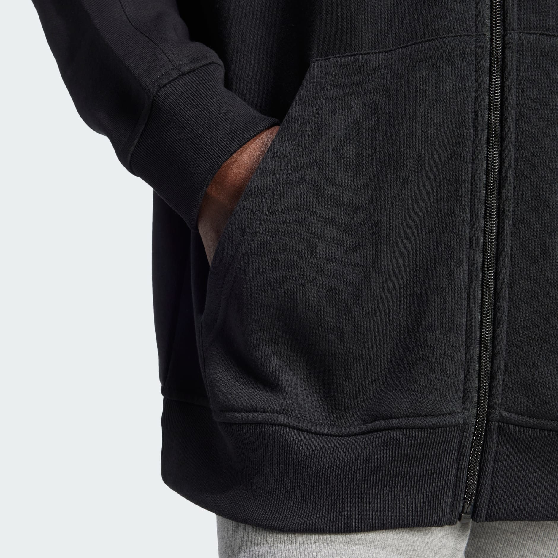 Hanorac Essentials din fleece cu fermoar lung