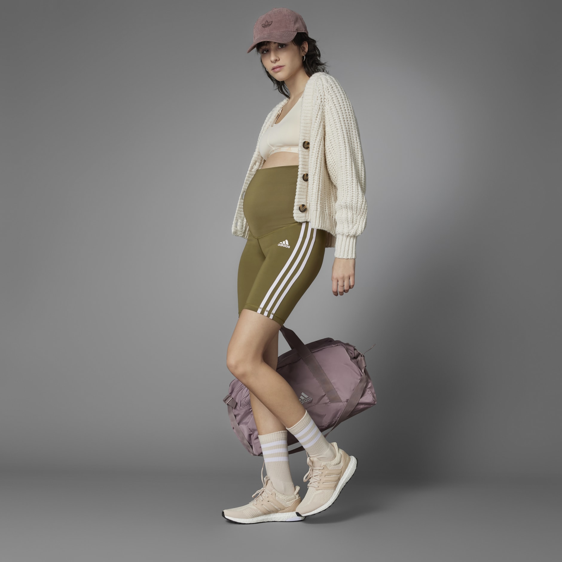 Grow Positivity 3-Stripes Short Tights (Maternity)