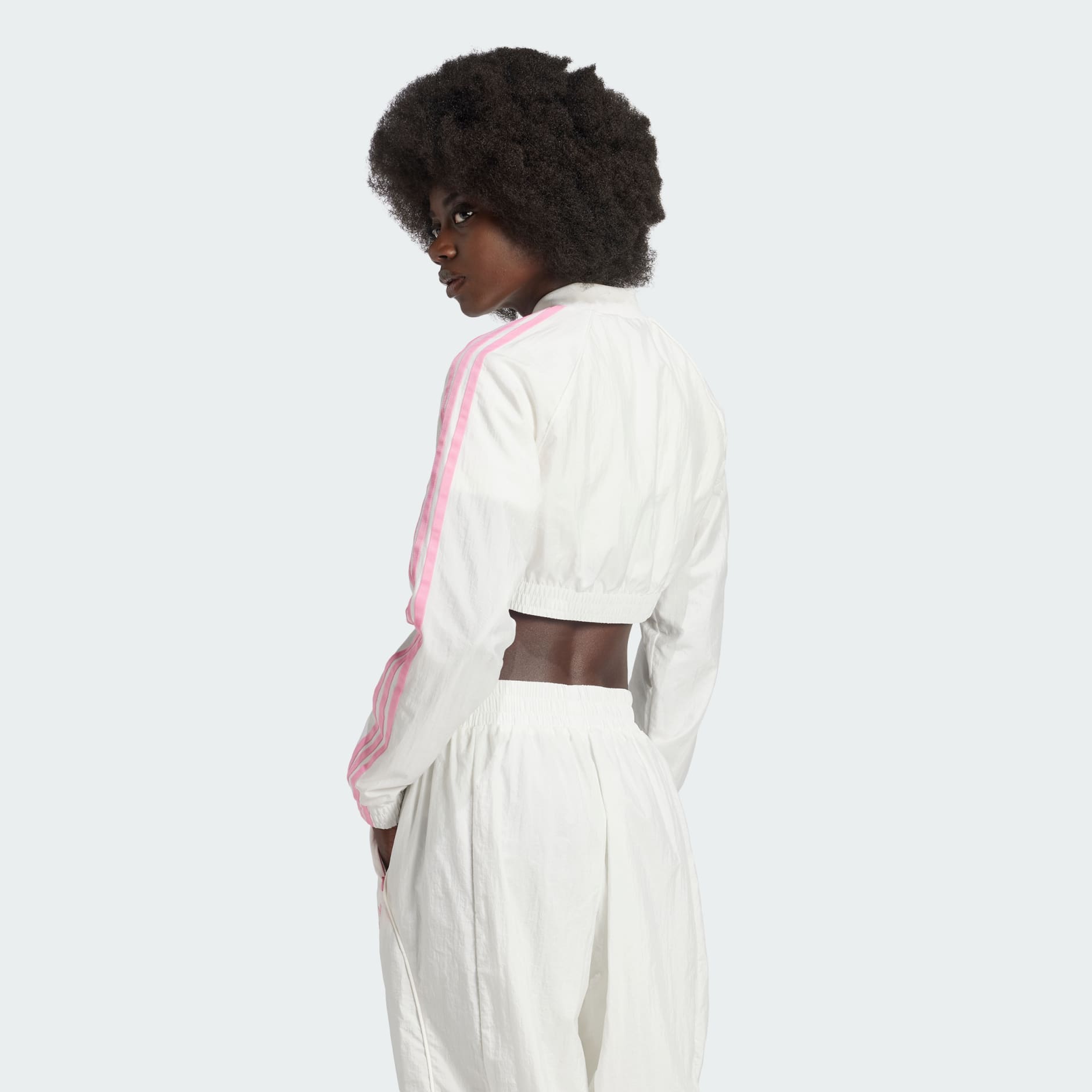 CLOTHING - Slim Crop Track Top - White | adidas Oman