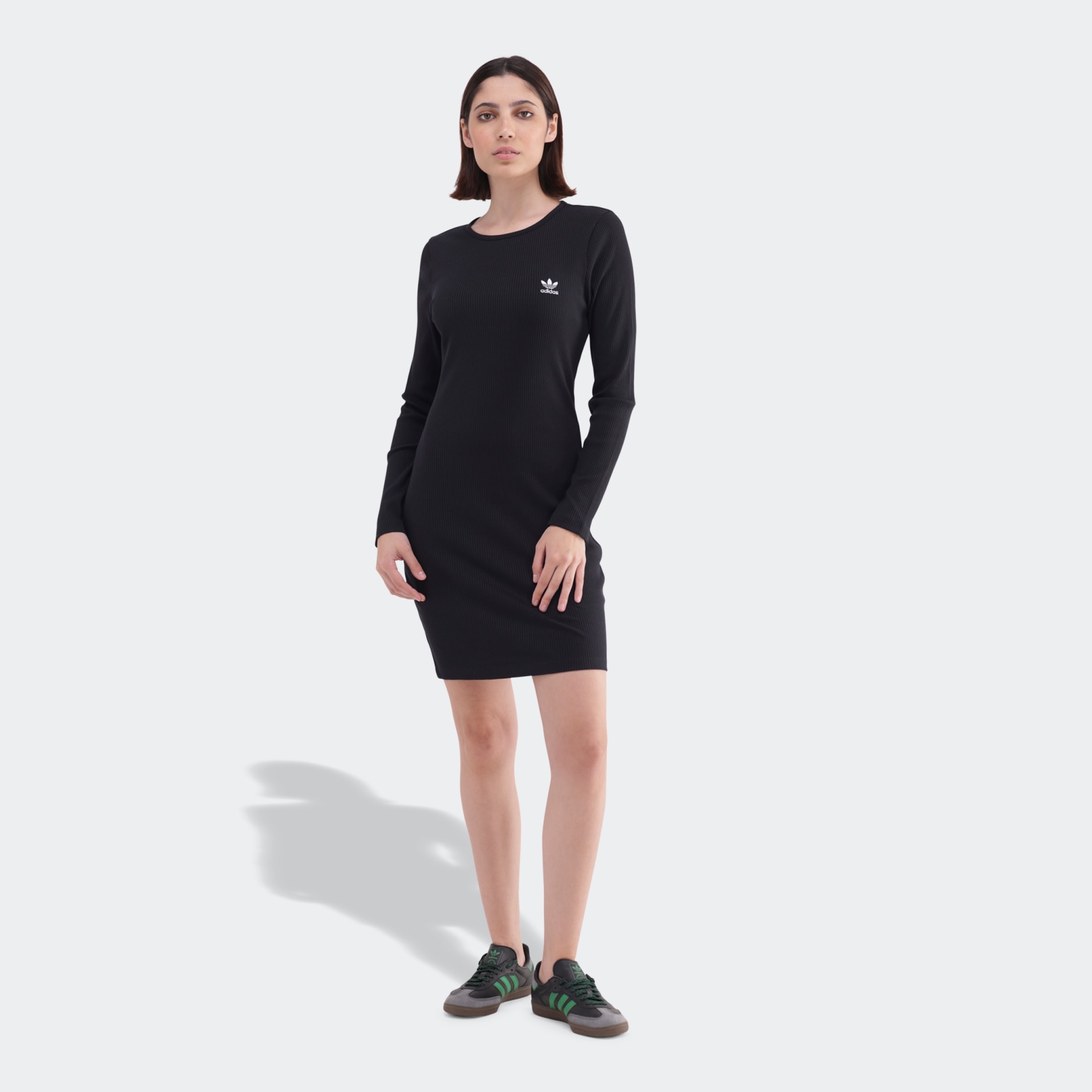 Black adidas dress long sleeve on sale