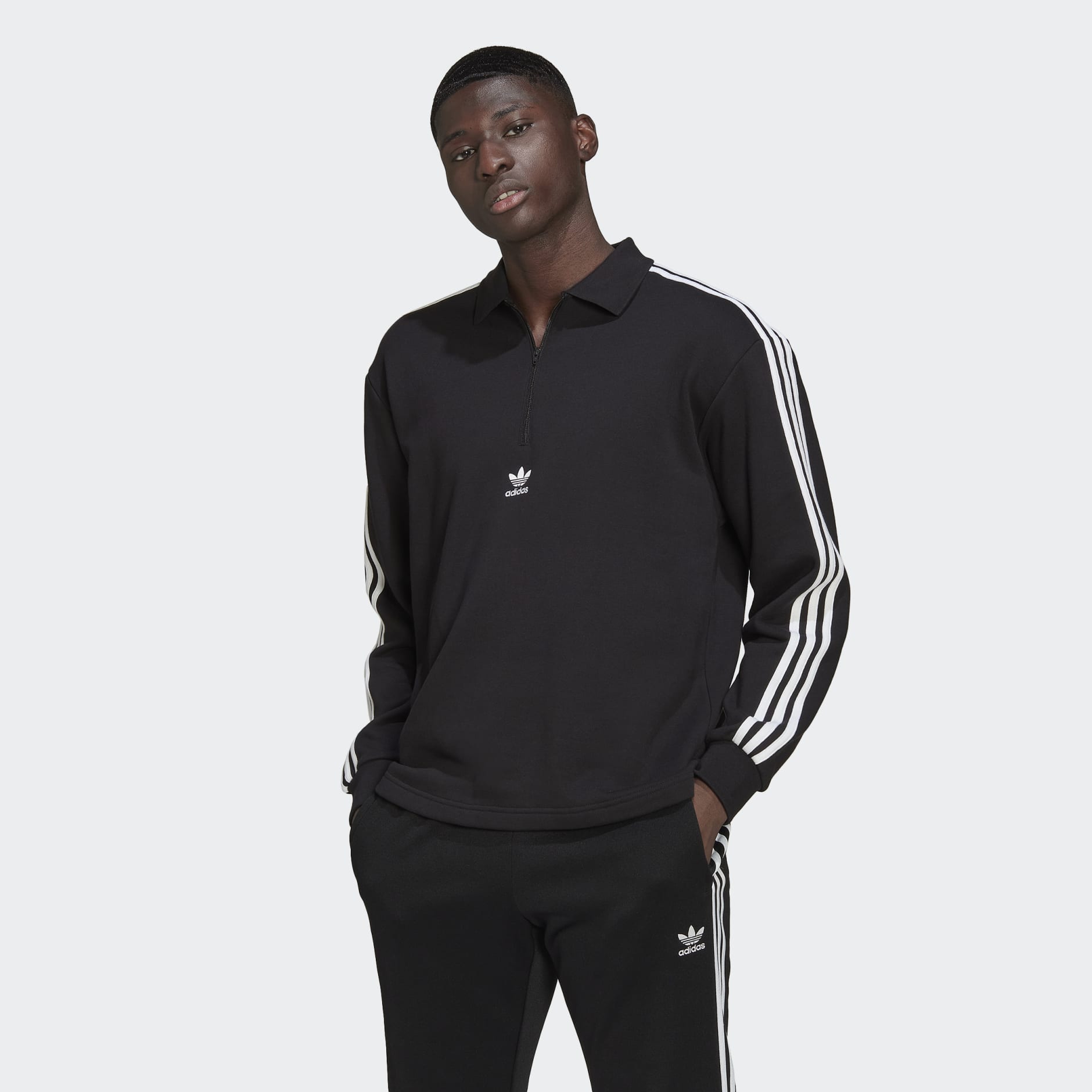Adicolor 3-Stripes Long Sleeve Polo Shirt