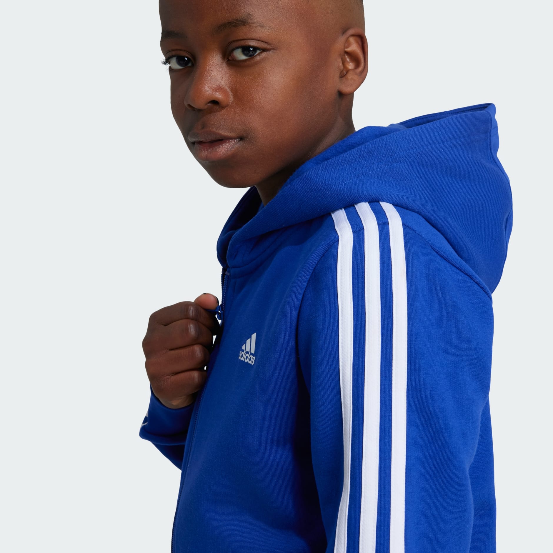 Kids Clothing - Essentials 3-Stripes Fleece Full-Zip Hoodie - Blue ...