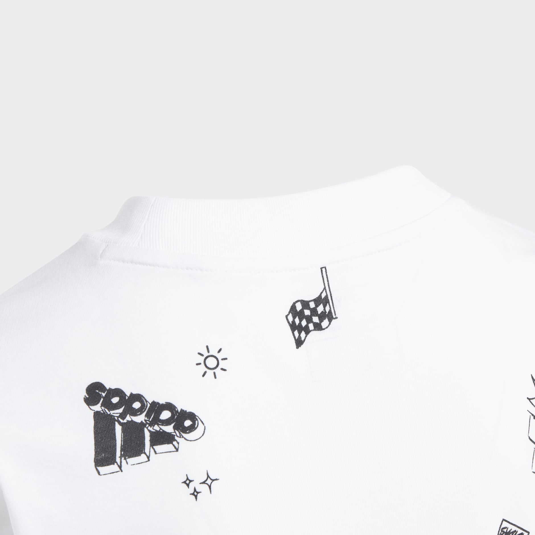 Buy adidas Black Junior Brand Love Allover Print White T-Shirt