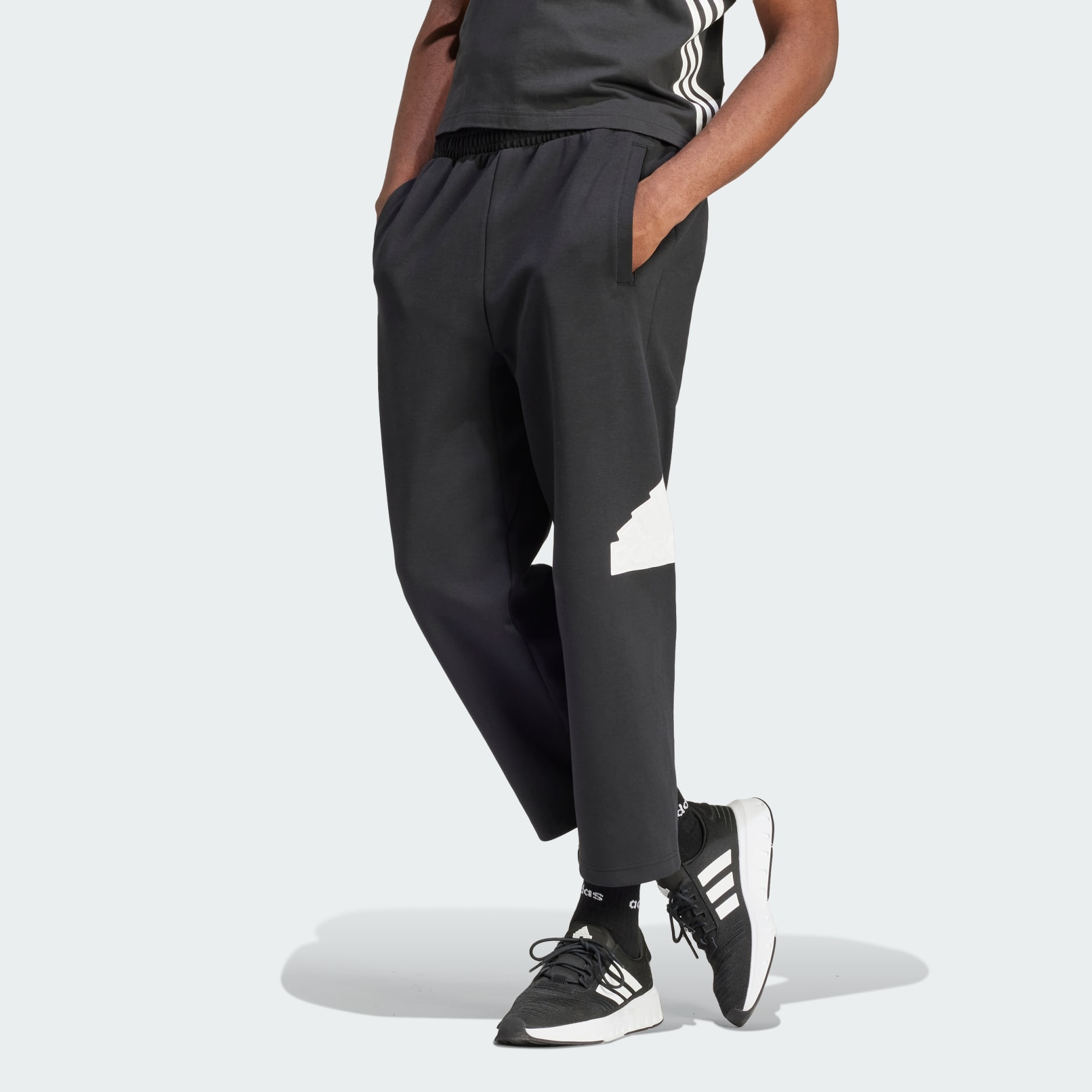 Women's Clothing - Essentials Linear French Terry Cuffed Pants - Grey |  adidas Egypt