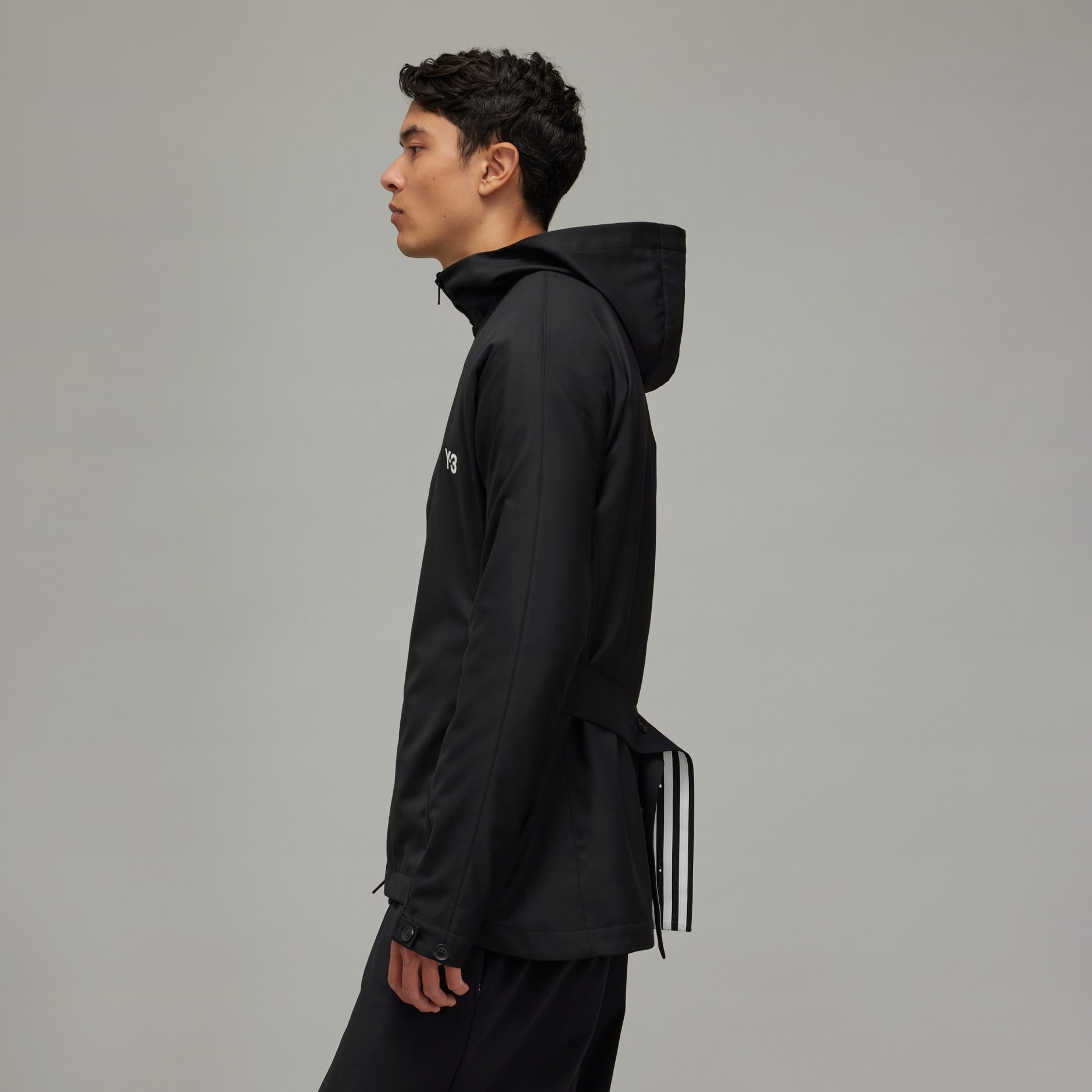 Y-3 Refined Wool Hooded Top - 3-Stripes