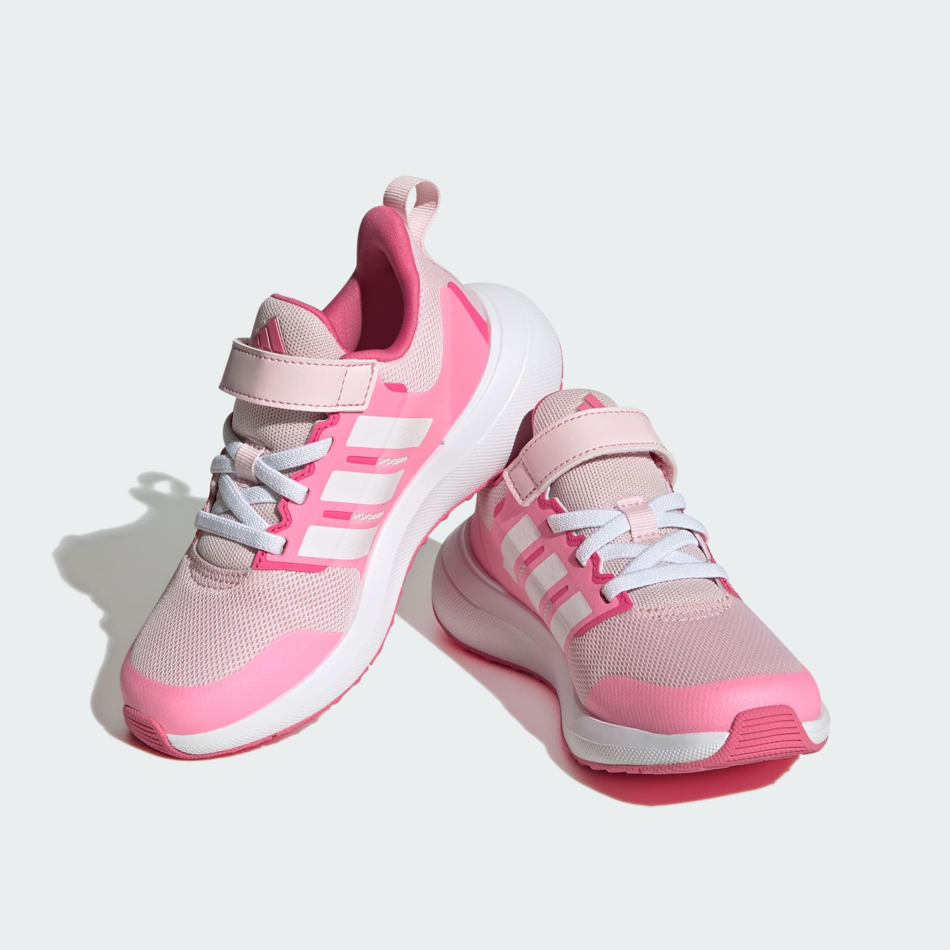 adidas FortaRun 2.0 Cloudfoam Elastic Lace Top Strap Shoes - Pink 