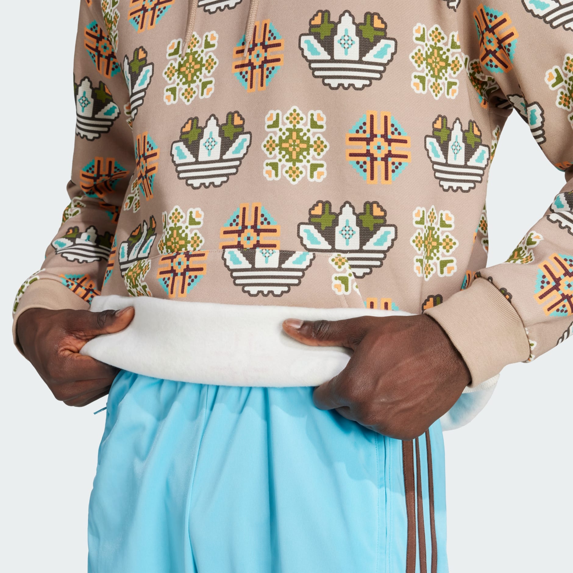 Tile Allover Print Loose Hoodie