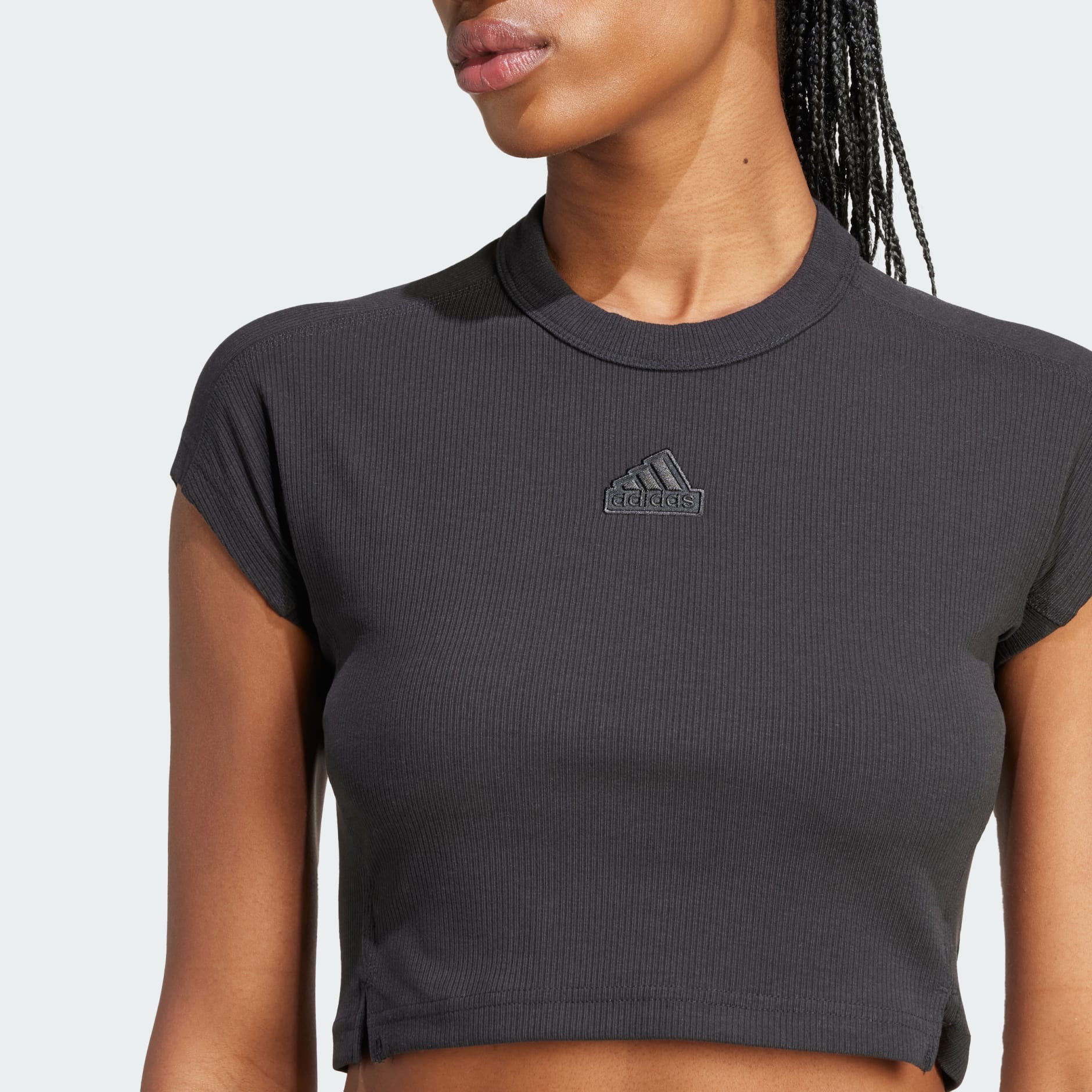 Lounge Ribbed Crop Tee