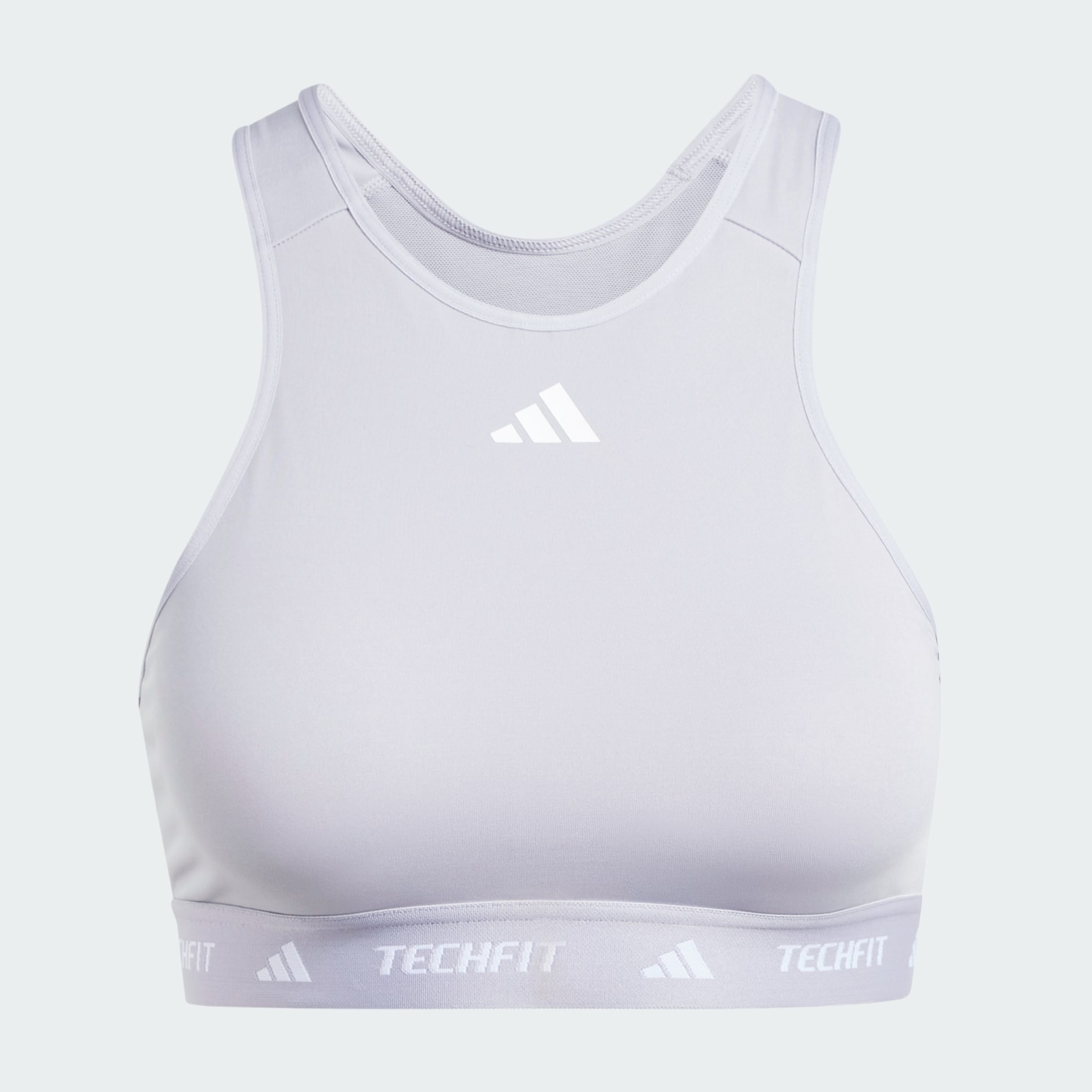 Clothing TECHFIT Medium Support High Neck Bra Grey adidas South Africa