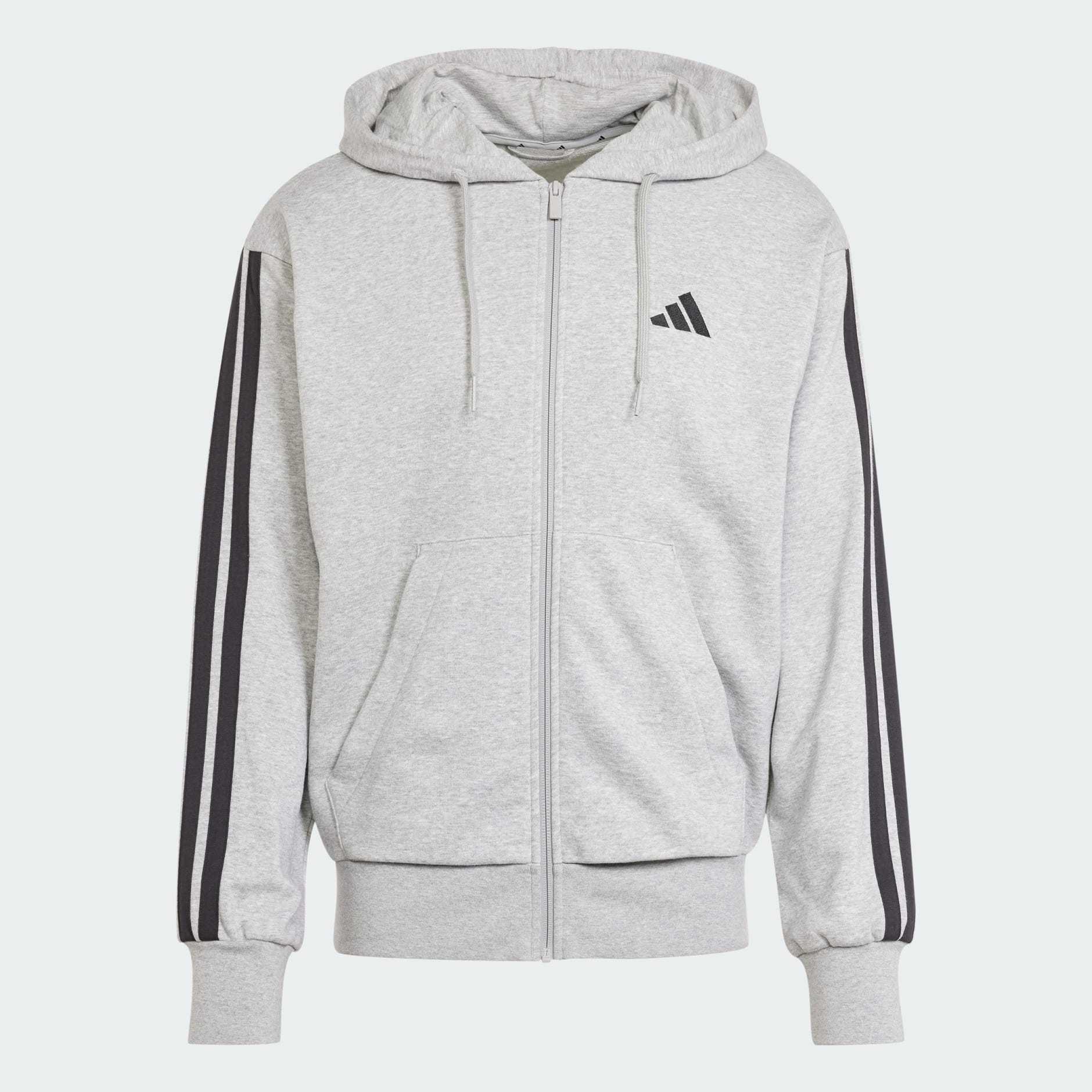Essentials 3-Stripes French Terry Full-Zip Hoodie