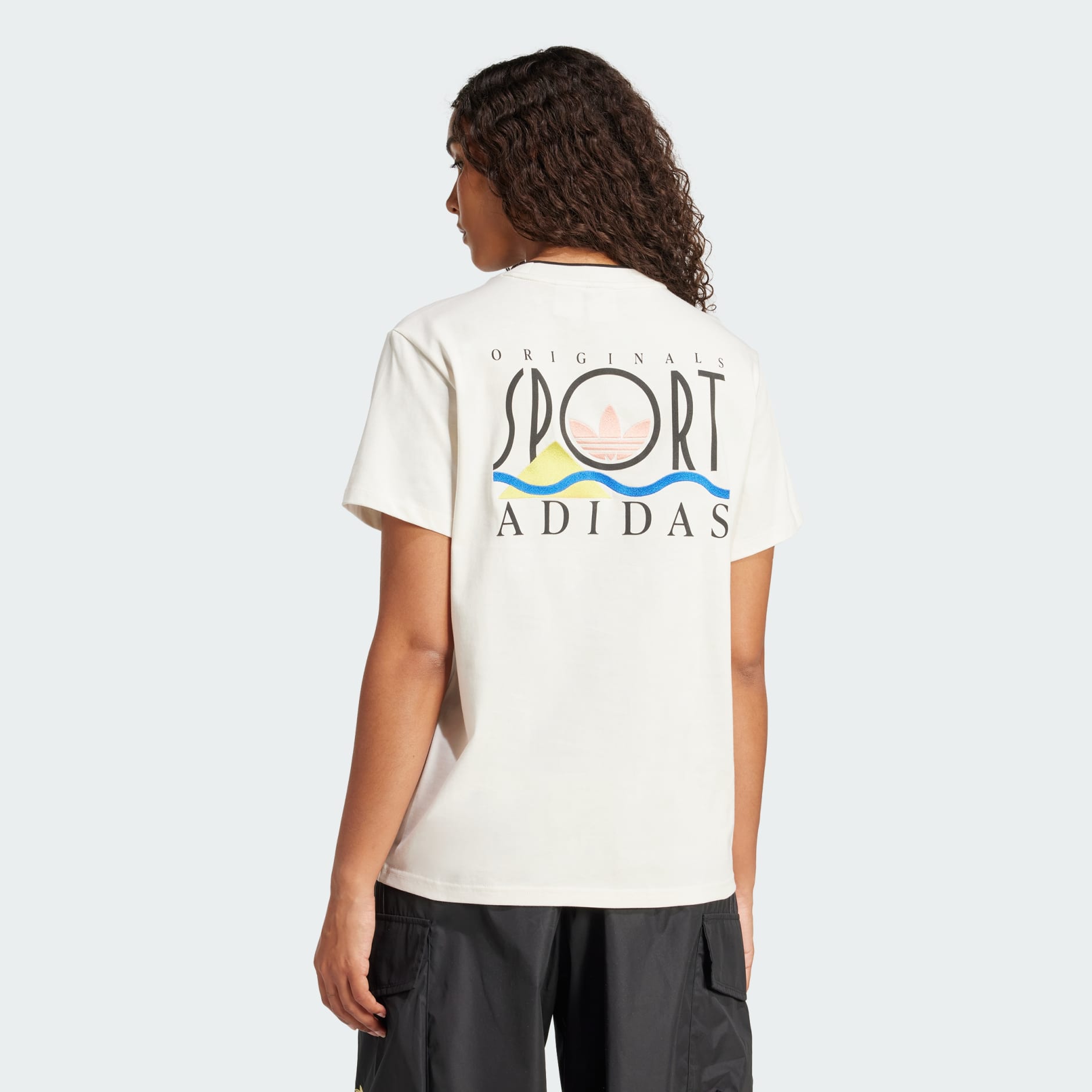 ★adidas★ Adidas Sports Graphic Loose 3S Tee JD1807 adidas Graphic adidas Sports Loose 3-Stripes Tee - Blue