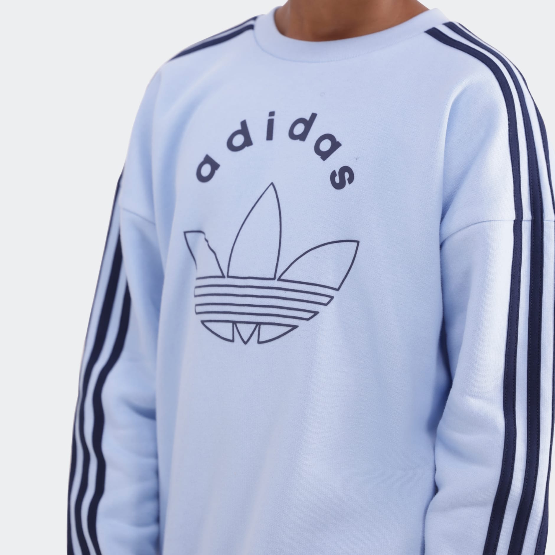 Light blue adidas crew neck best sale