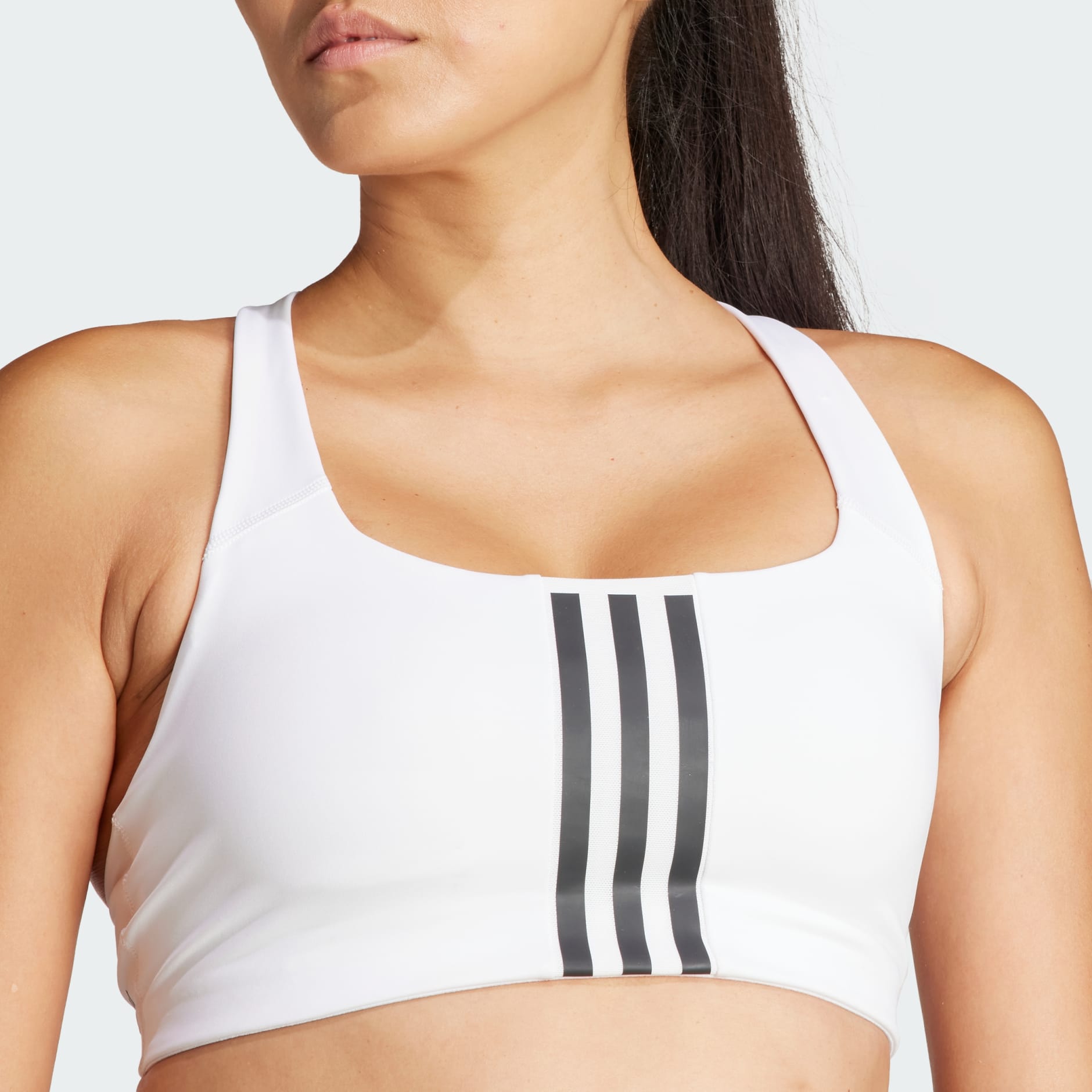 Adidas 3 stripe sports bra best sale