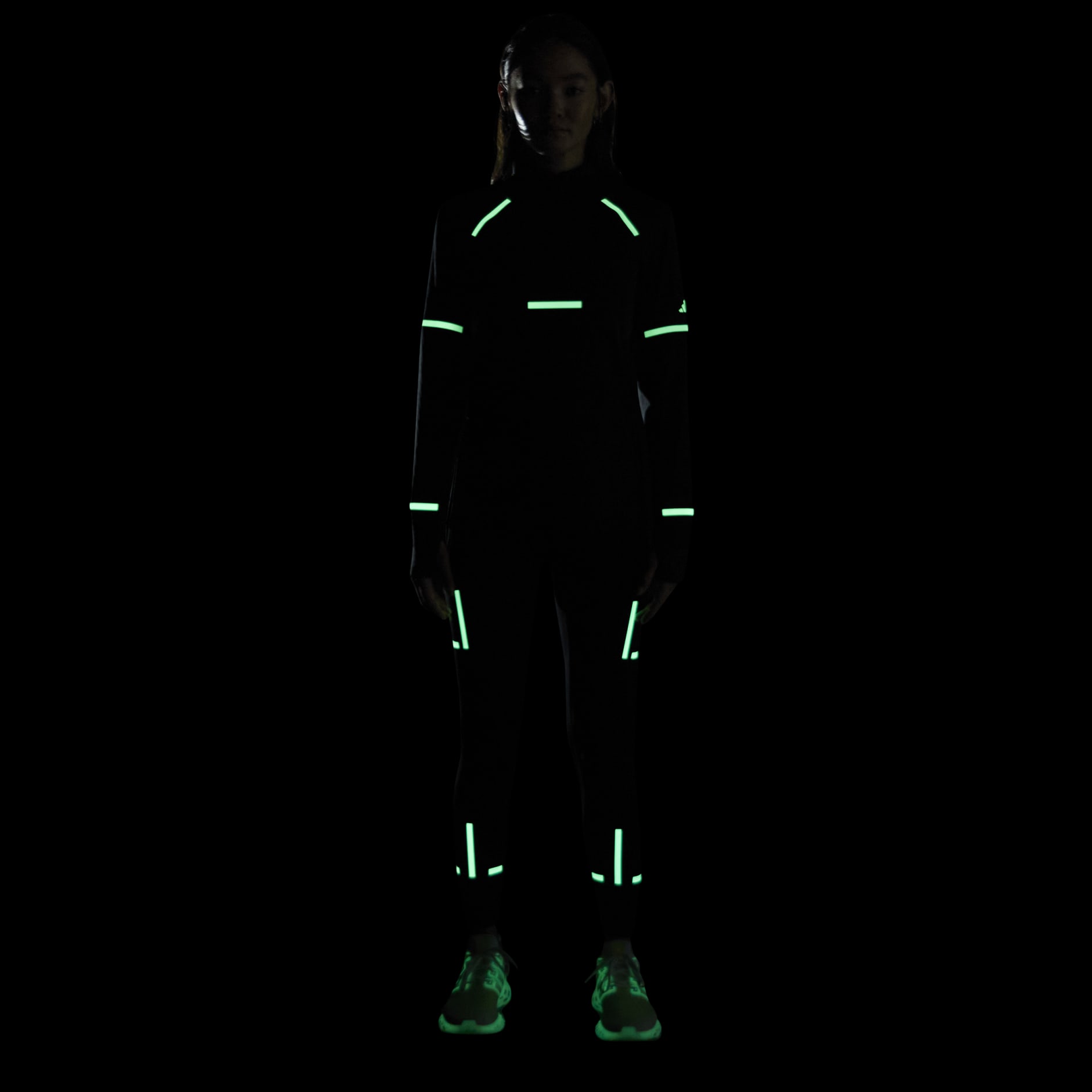adidas Fast Impact Reflect At Night X-City Full-Length Running Leggings -  Black