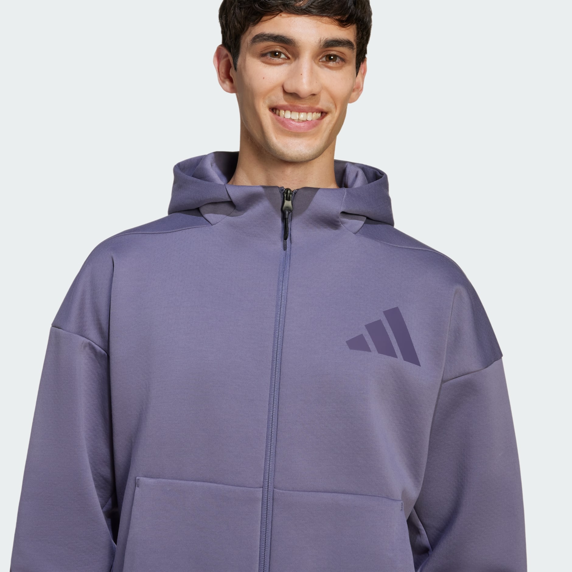 Clothing - Z.N.E. Full-Zip Hooded Track Jacket - Purple | adidas Oman