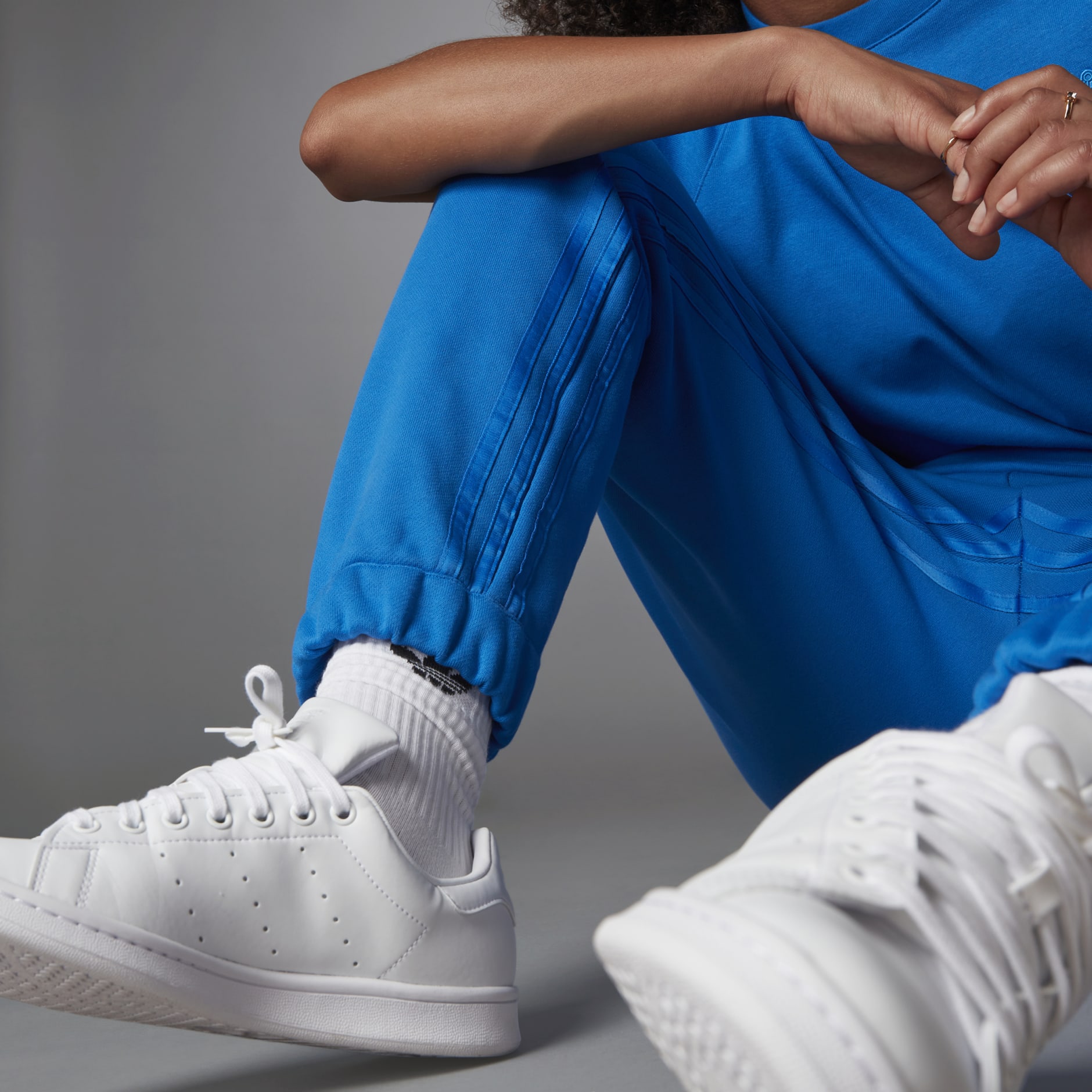 Blue Version Side Slit Track Pants