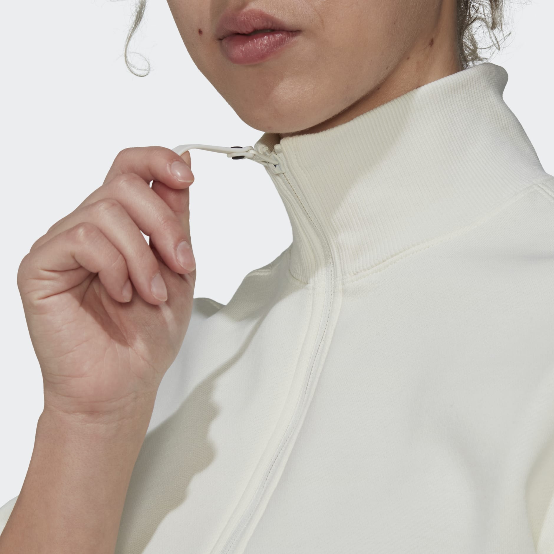 Cropped Half-Zip Sweatshirt