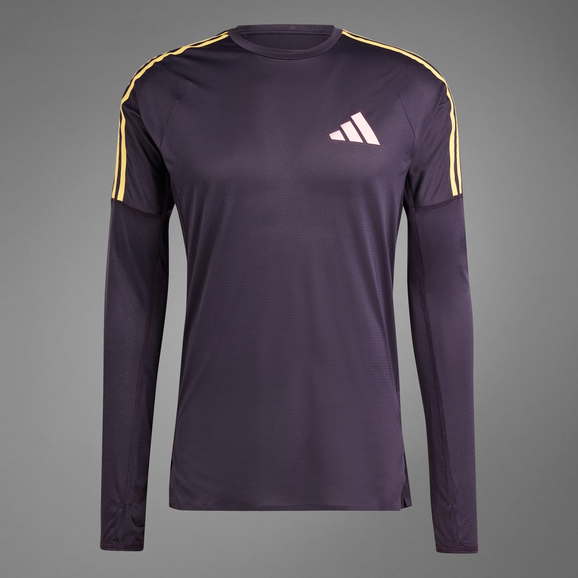 Men s Clothing Adizero Promo Running Long Sleeve Tee Purple adidas Saudi Arabia